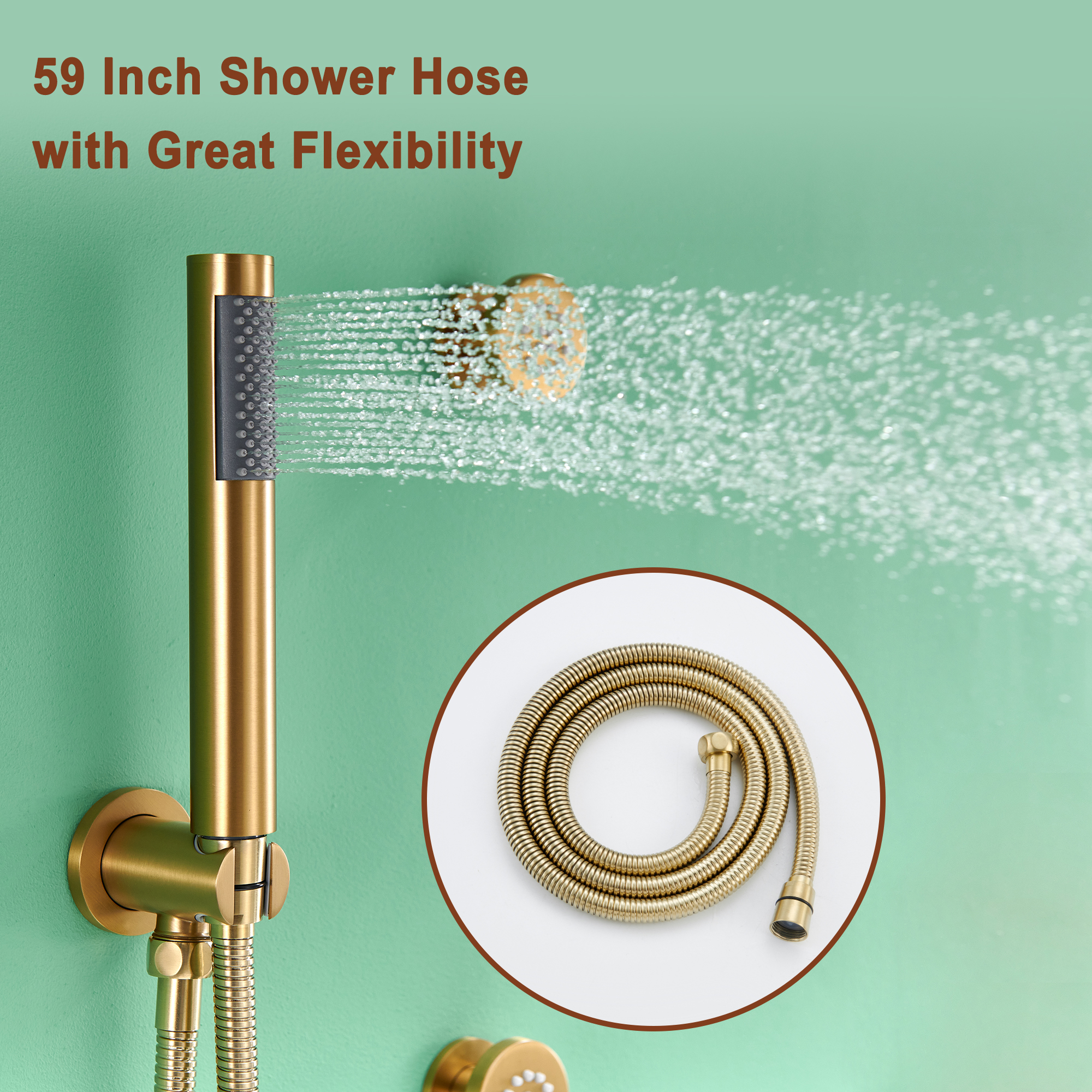Mondawe Round Shower System With Body Jet,12 inch Wall Mounted High-Pressure Rainfall Shower Head Handheld and 6 pcs Body Sprays,Rain Shower Mixer Combo Set-Mondawe