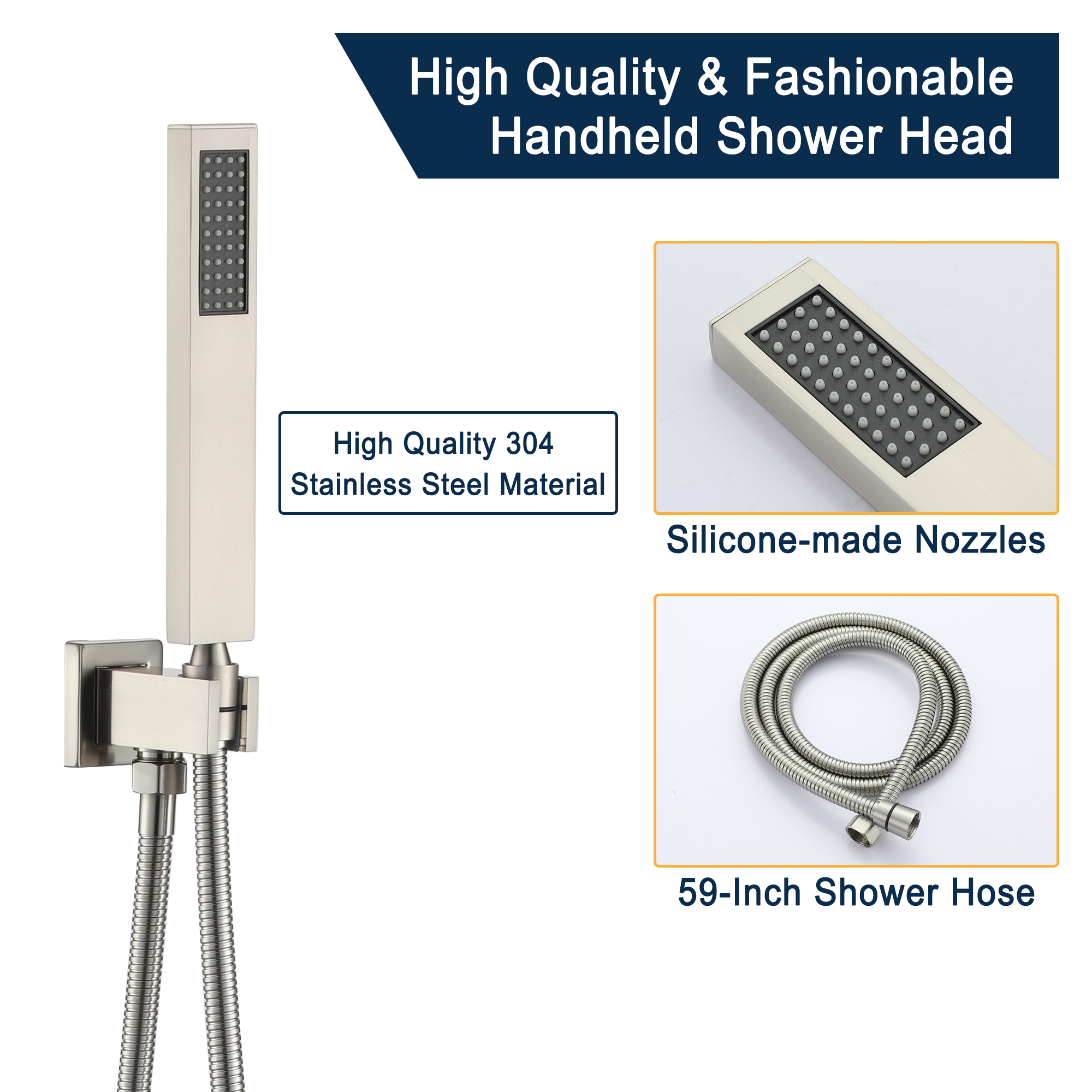 Boyel Living 10 in. Shower System Shower Towers with Hand Shower in Matte Black