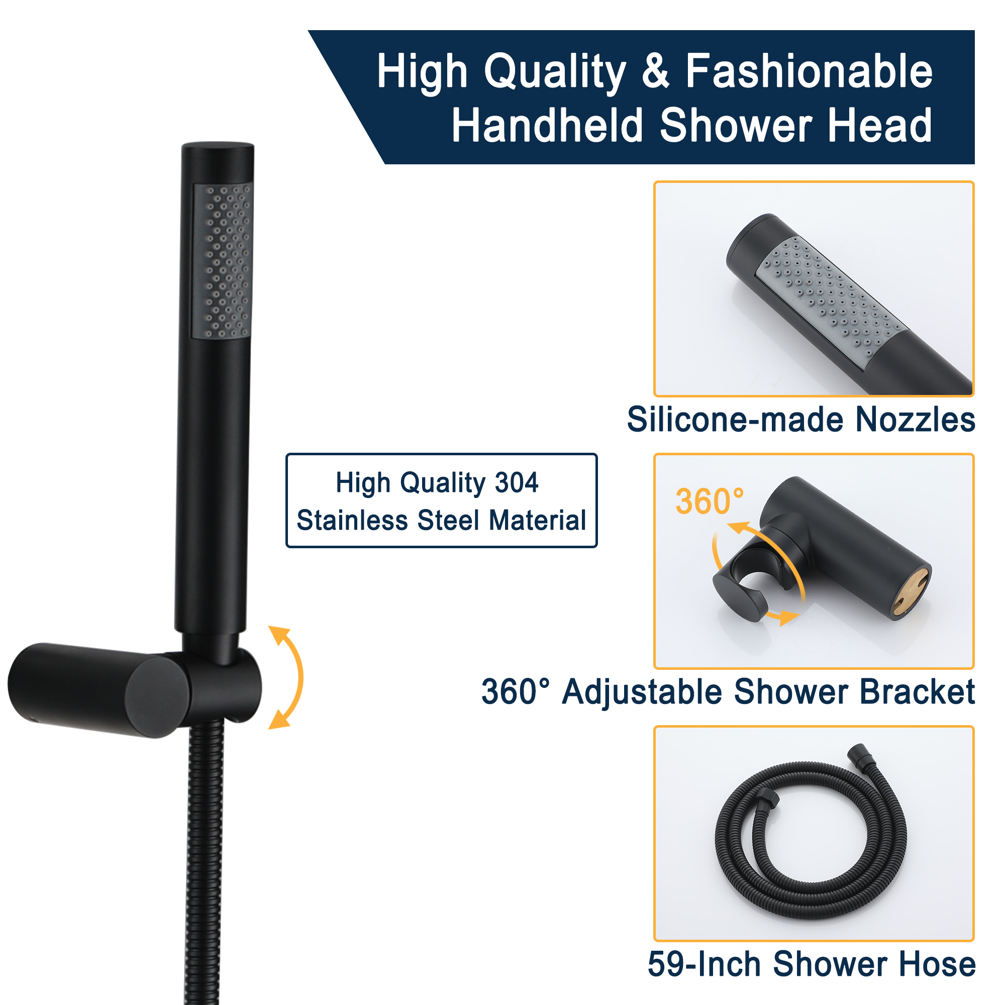 1-Spray Patterns with 2.5GPM 10 in. Tub Wall Mount Dual Shower Heads in Spot Resist Matte Black