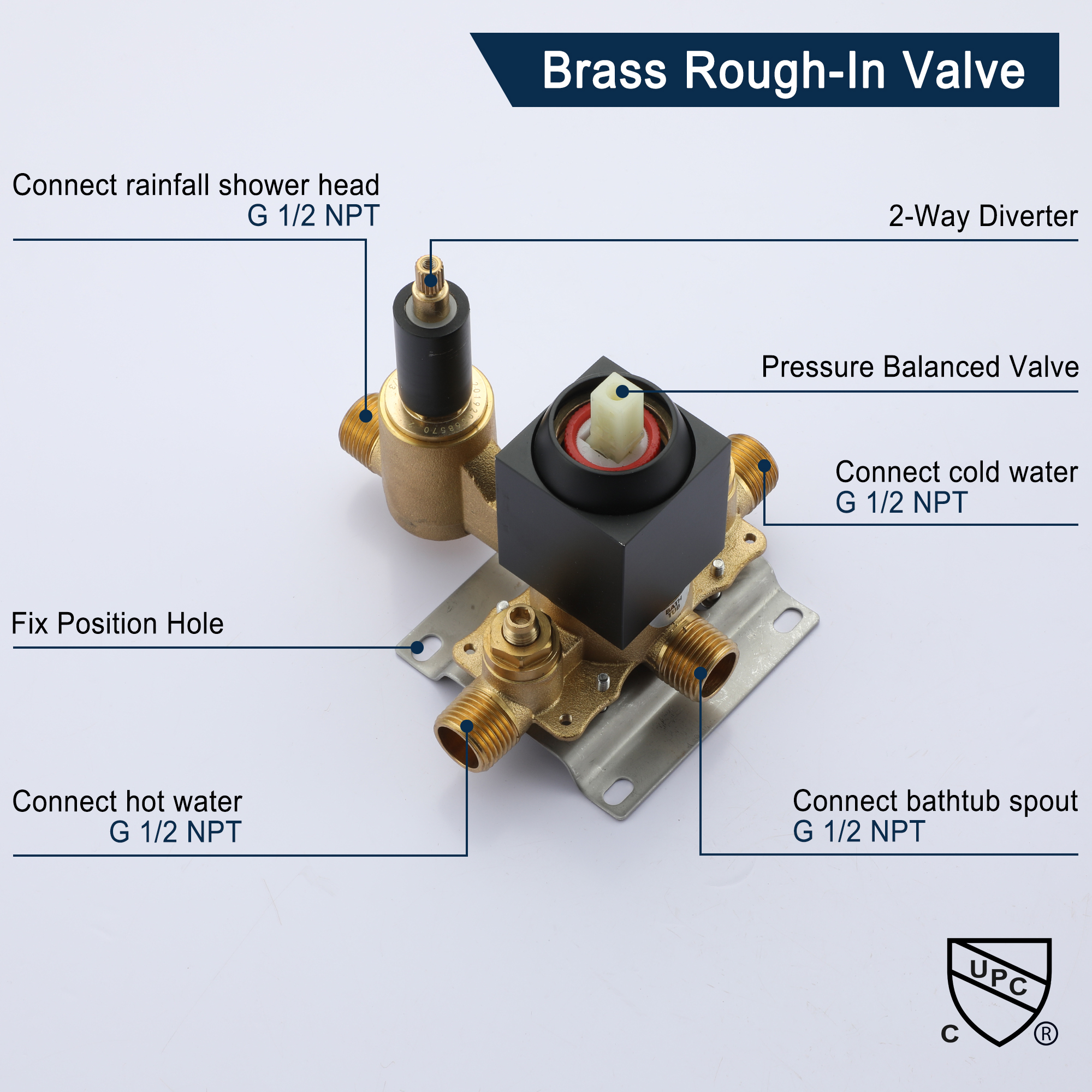 Single-Handle 1-Spray Wall Mount Tub and Shower Faucet in Black Brass Handheld Shower (Valve Included)