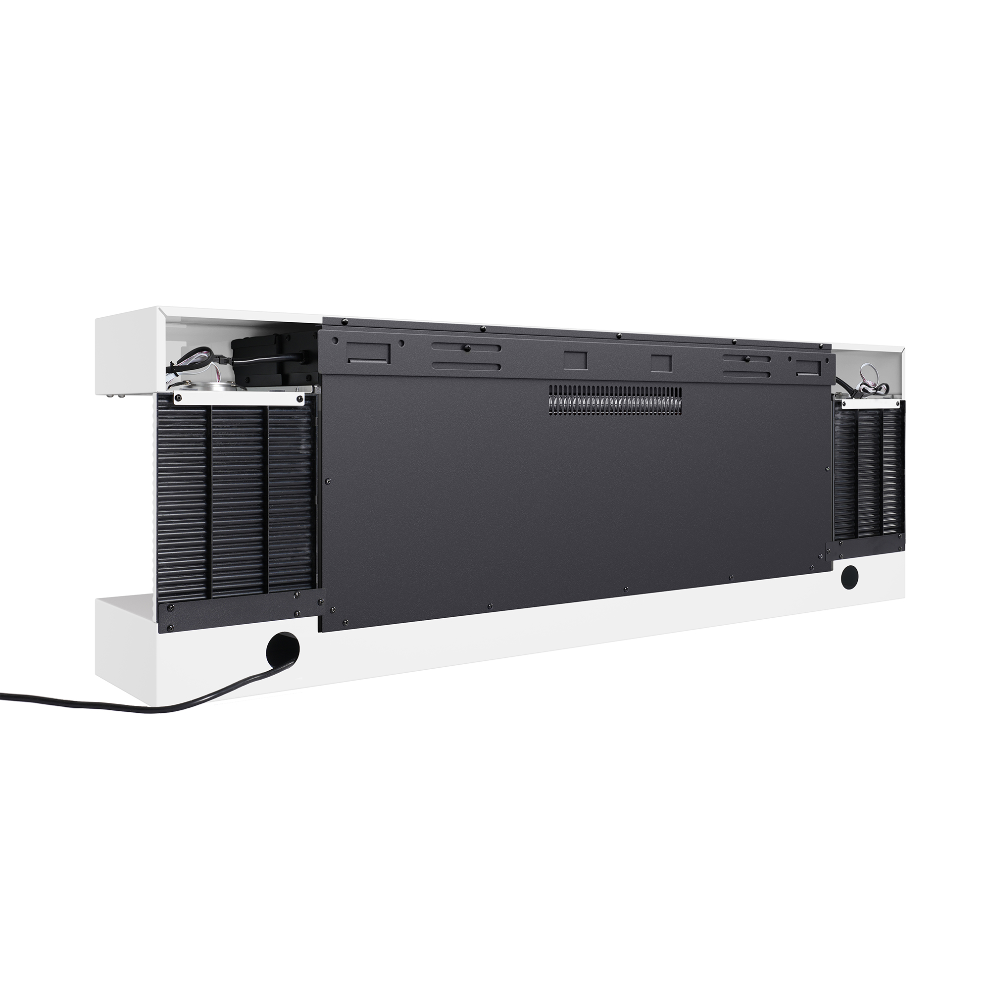 50-inch Wall Mounted Hanging Electric Fireplace with Remote Control in Black