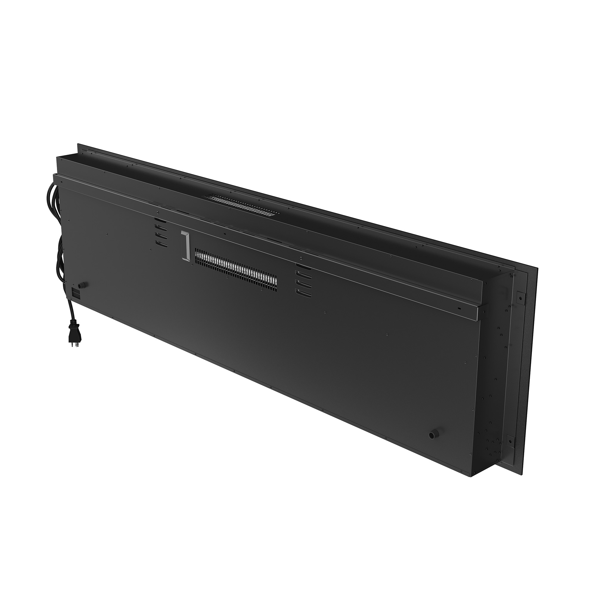 60 in. Wall Mounted and Recessed Electric Fireplace Insert with Stainless Steel Surface and 12 Flame Colors