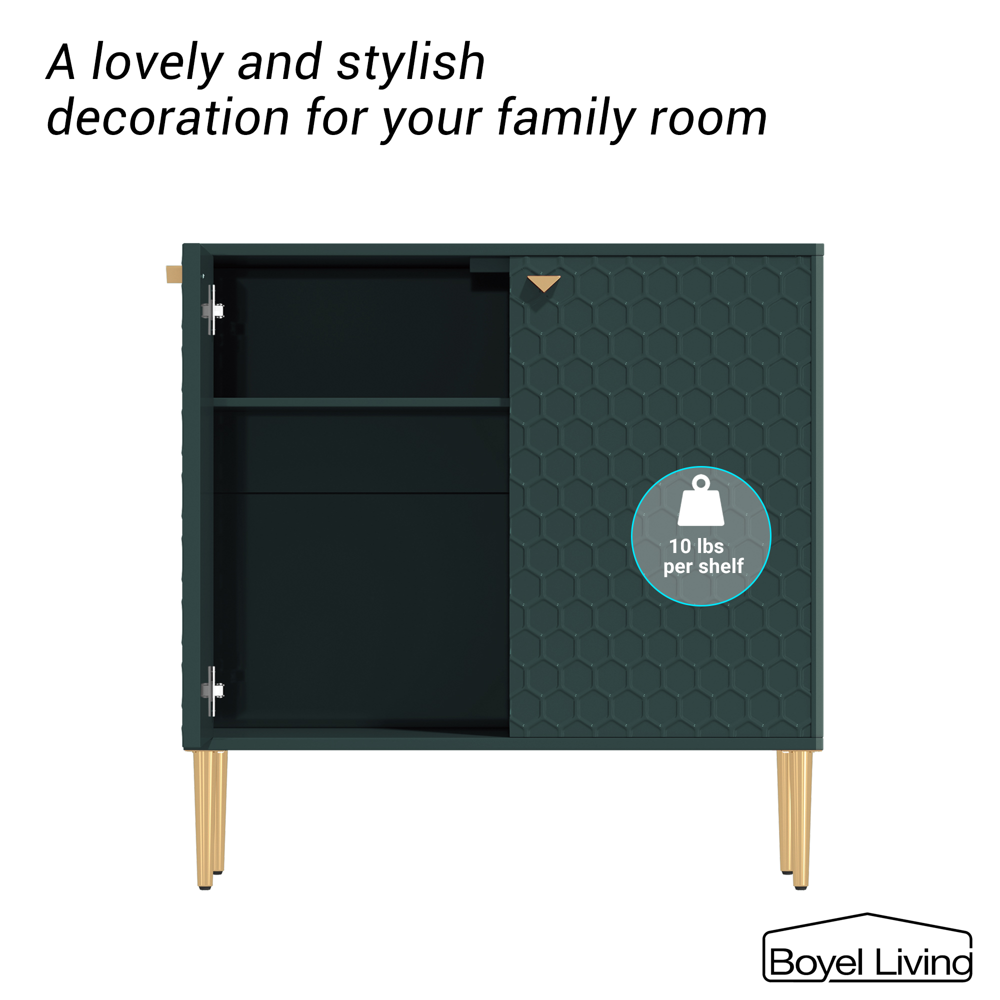 2 Door Adjustable Shelves Locker Cabinet TV Stand Side Table