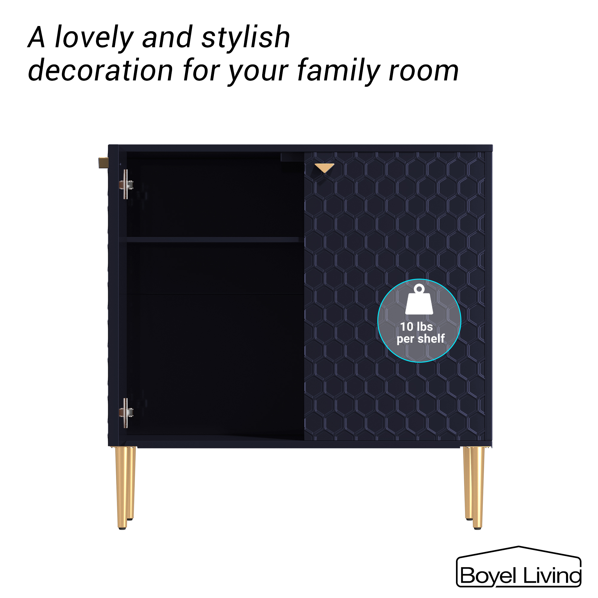 2 Door Adjustable Shelves Locker Cabinet TV Stand Side Table