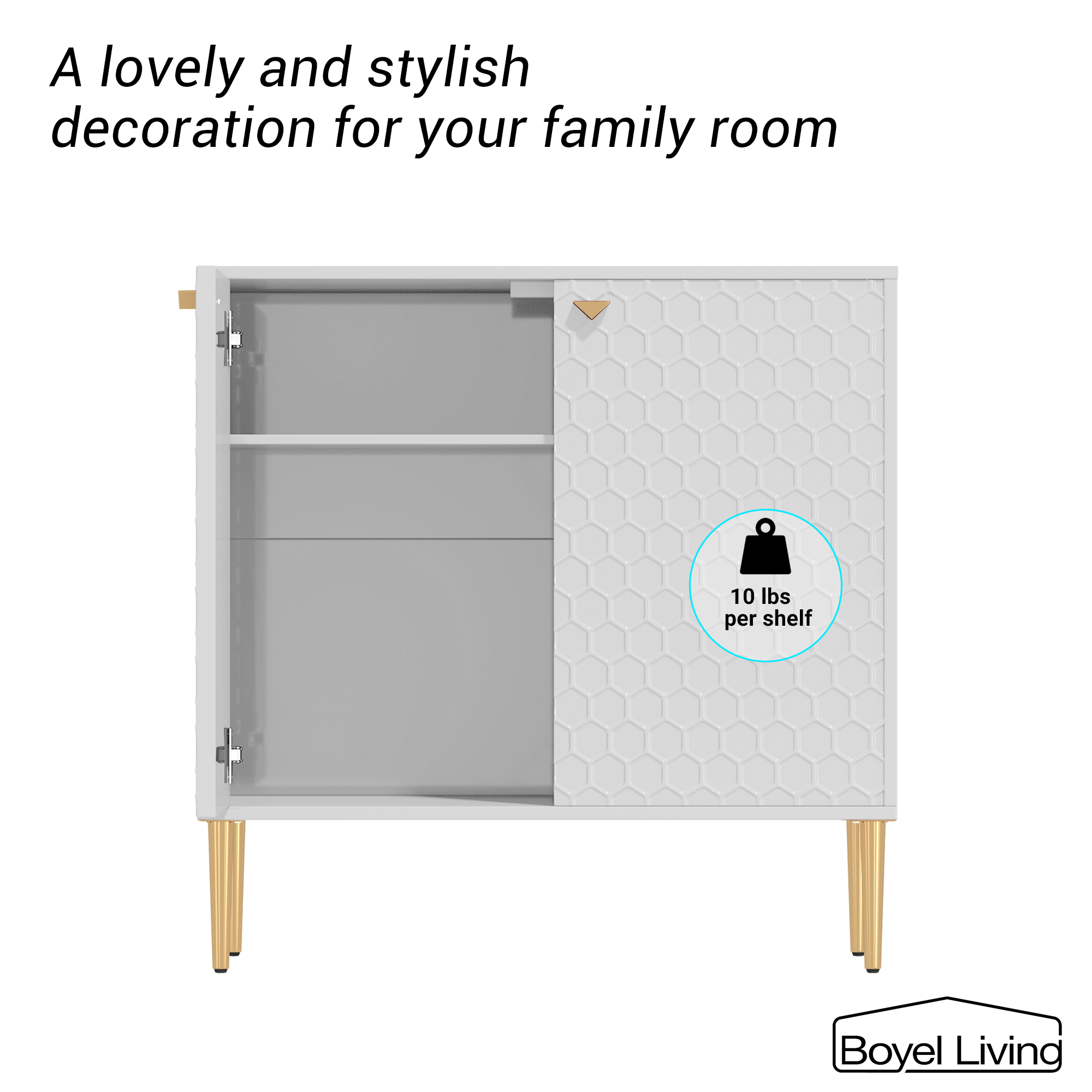 2 Door Adjustable Shelves Locker Cabinet TV Stand Side Table