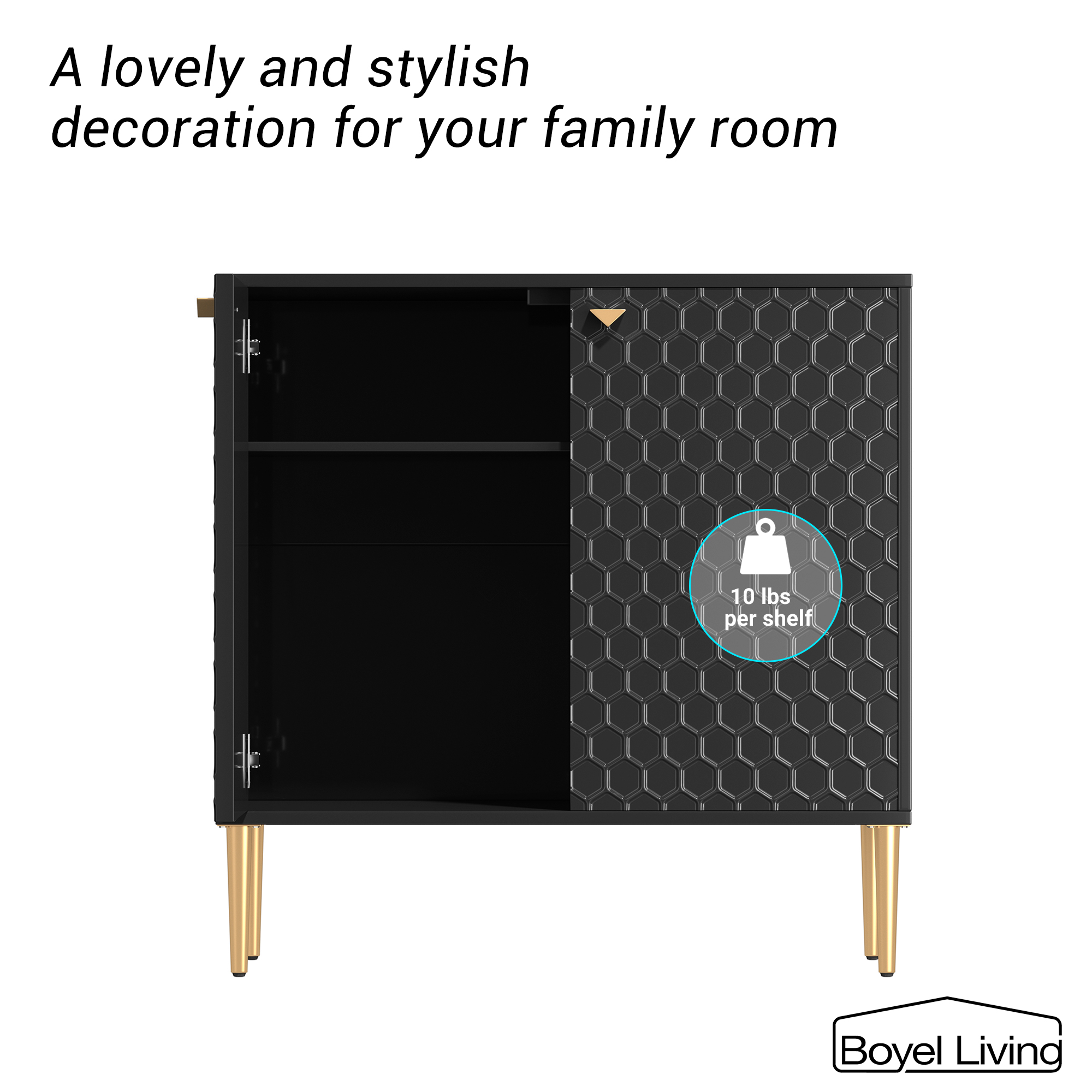 2 Door Adjustable Shelves Locker Cabinet TV Stand Side Table