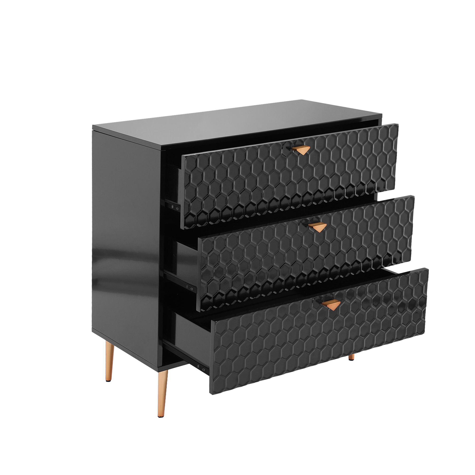 3 Drawers Storage TV Stand Sideboard Decorated Cabinet