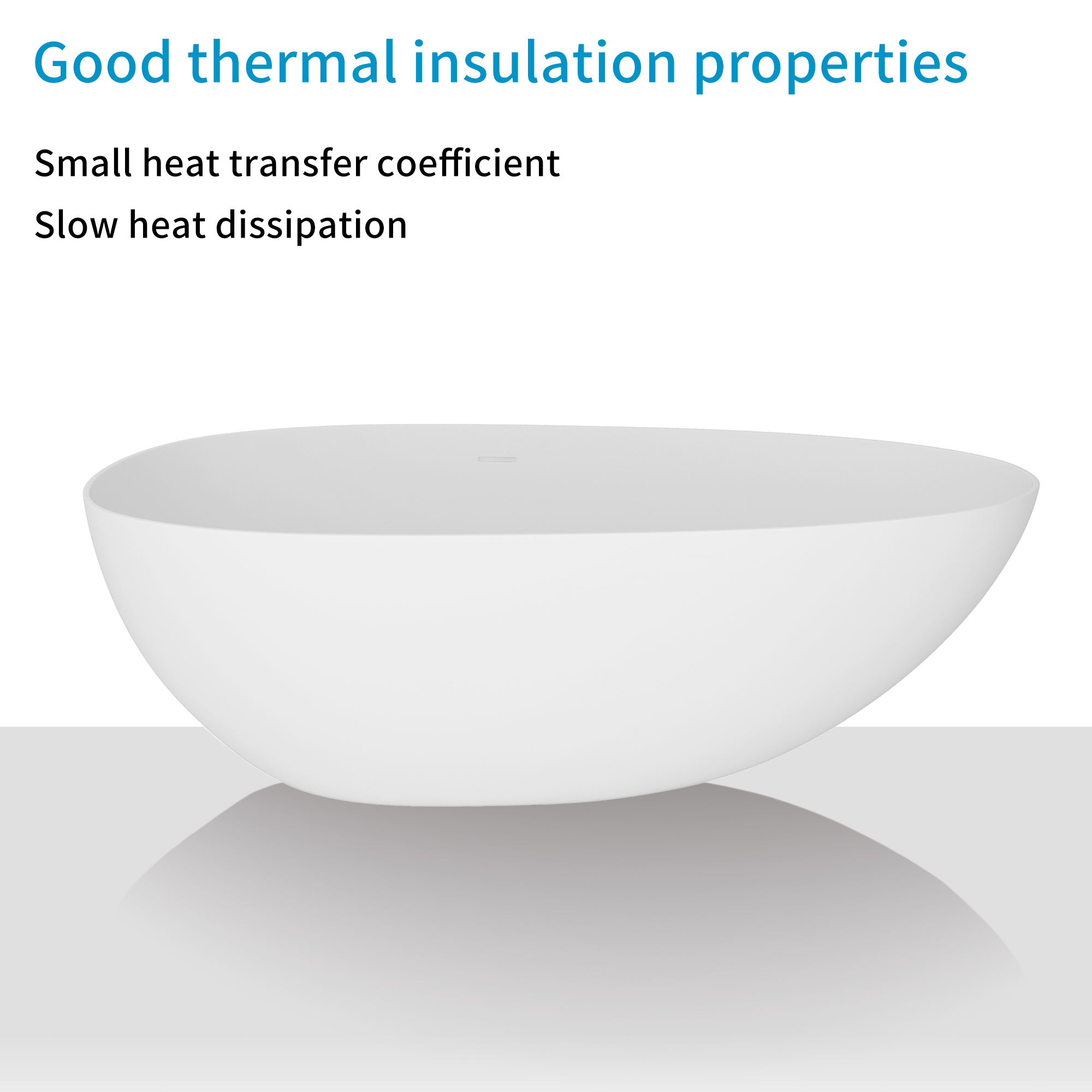 Boyel Living 67'' Resin Stone Freestanding Bathtub, Solid Surface Matte White Free Standing Tub, Egg Shape Stand Alone Soaking Tubs with Drain, Drain Hose & Sanding Paper