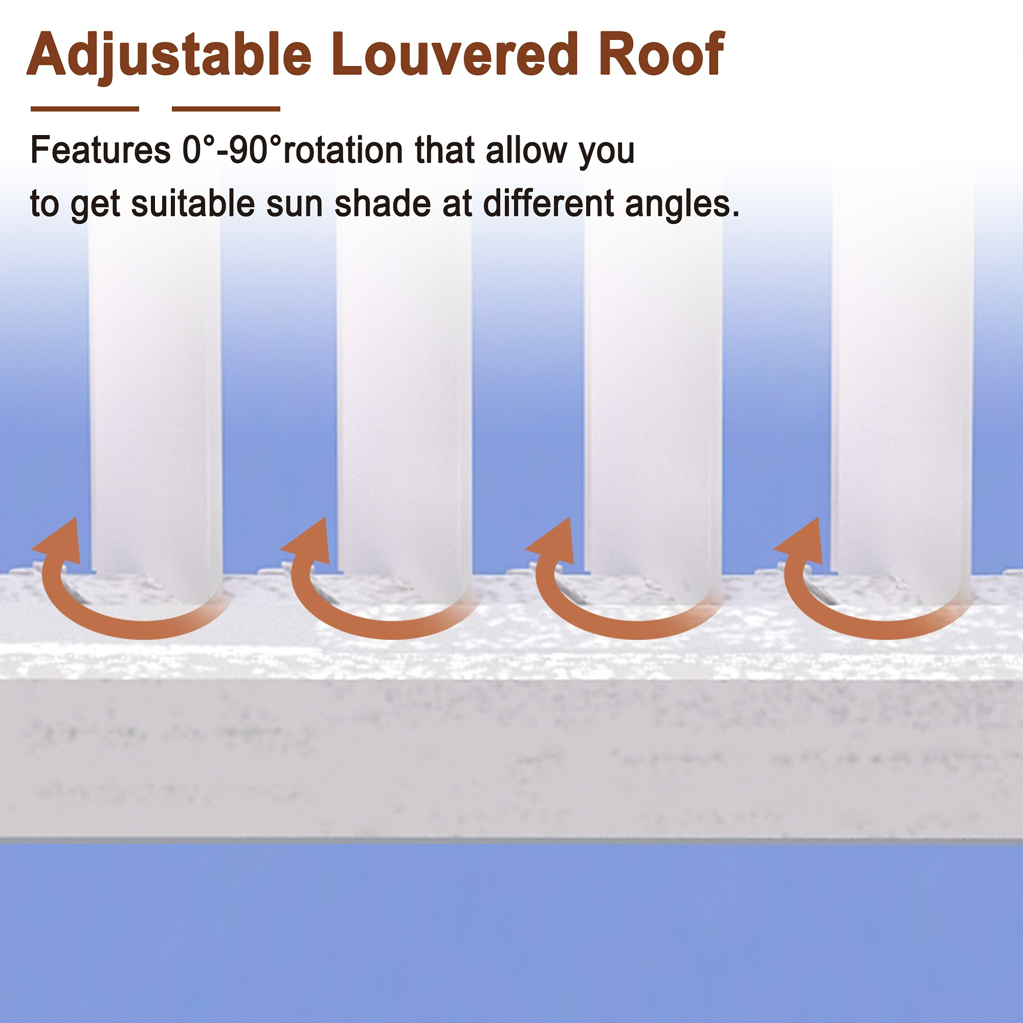 10 x 10 ft Outdoor Louvered Pergola in Aluminum with Adjustable Roof