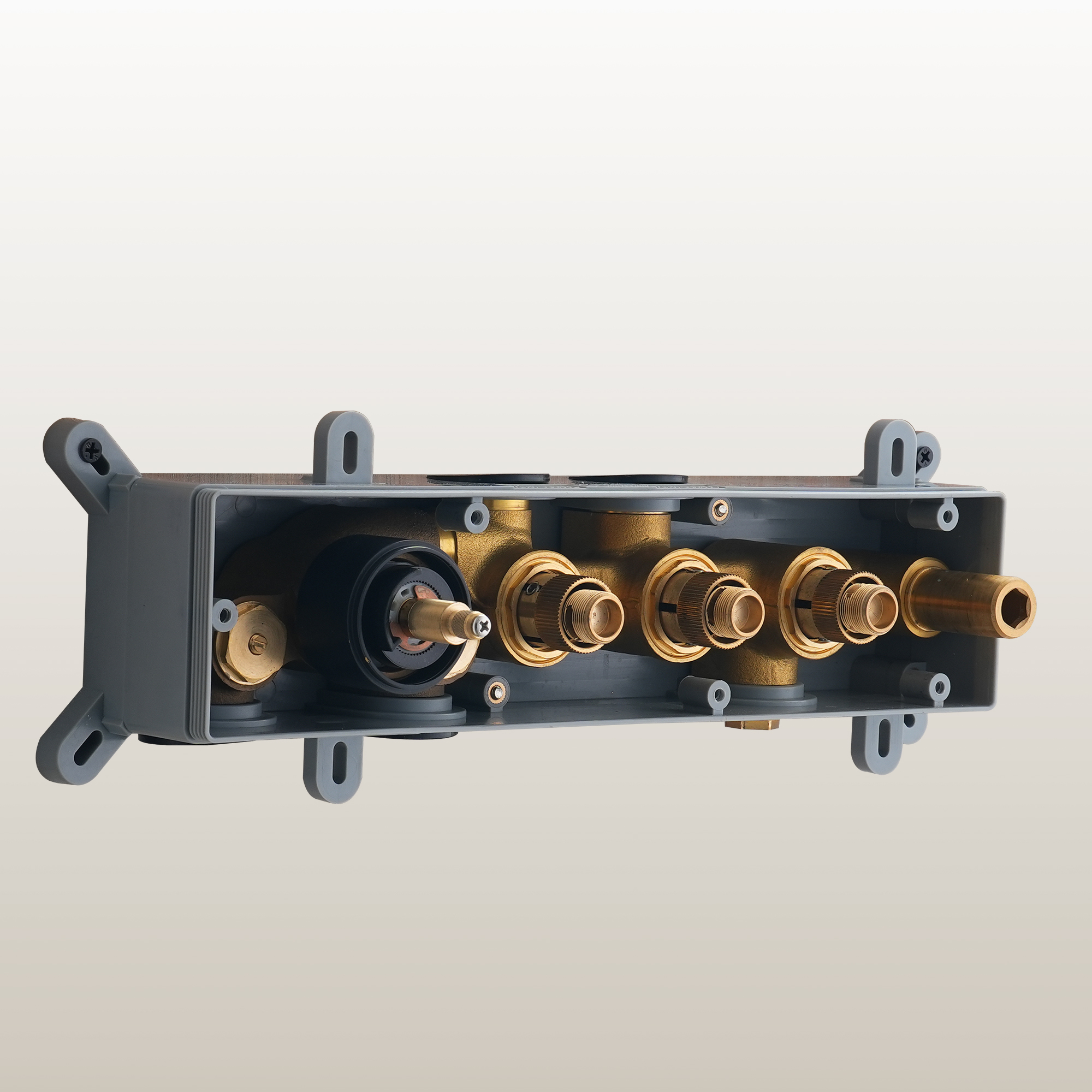 Single-Handle 3-Spray Square Shower Faucet 12 in. Showerhead 2.5 GPM with Body Spray in. Matte Black, Valve Included