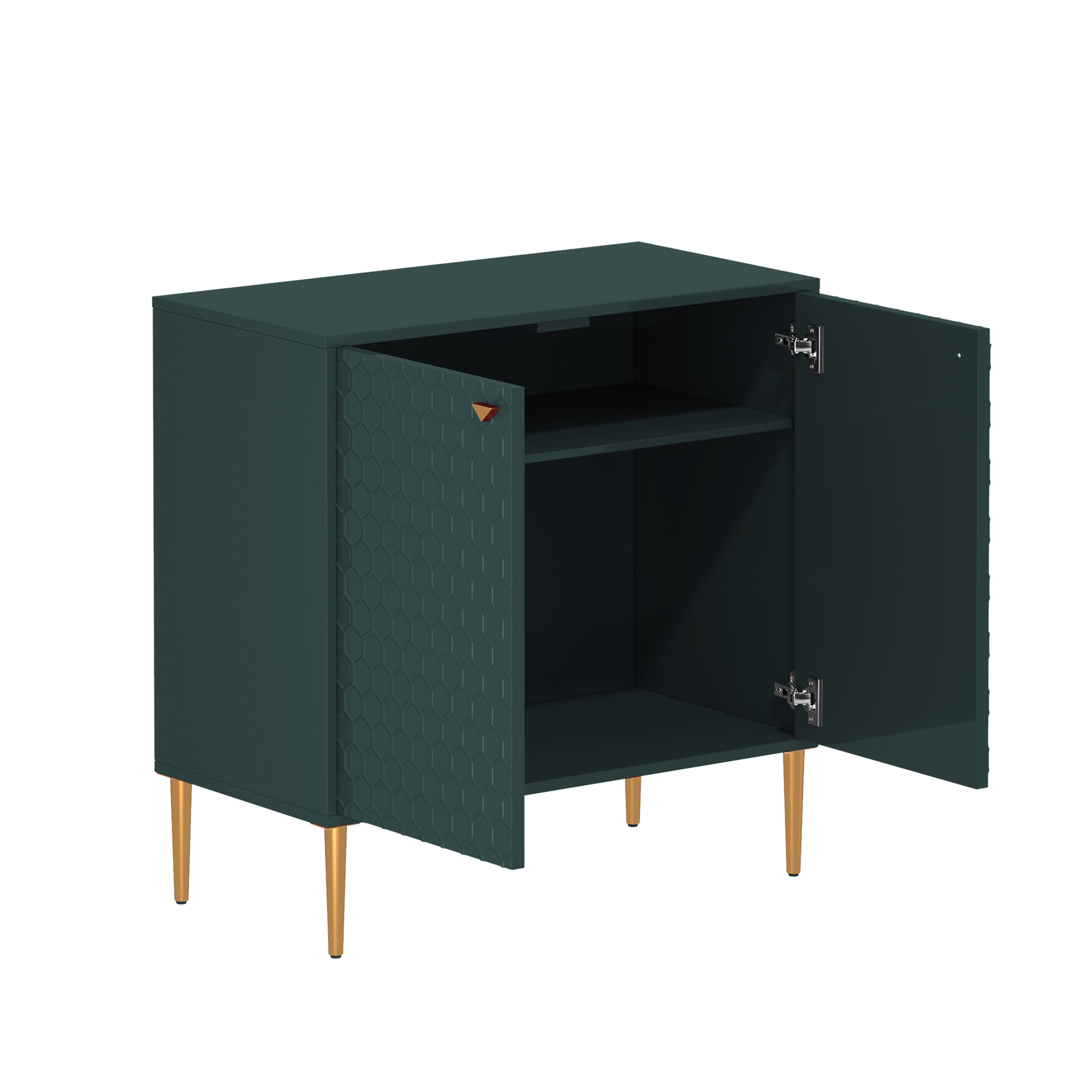 2 Door Adjustable Shelves Locker Cabinet TV Stand Side Table