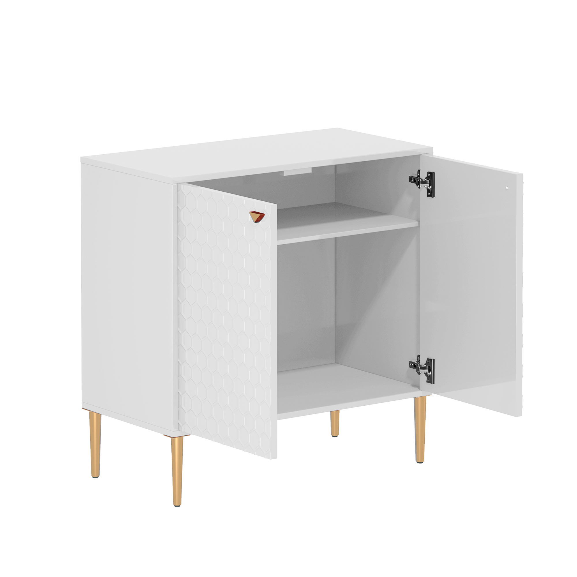 2 Door Adjustable Shelves Locker Cabinet TV Stand Side Table