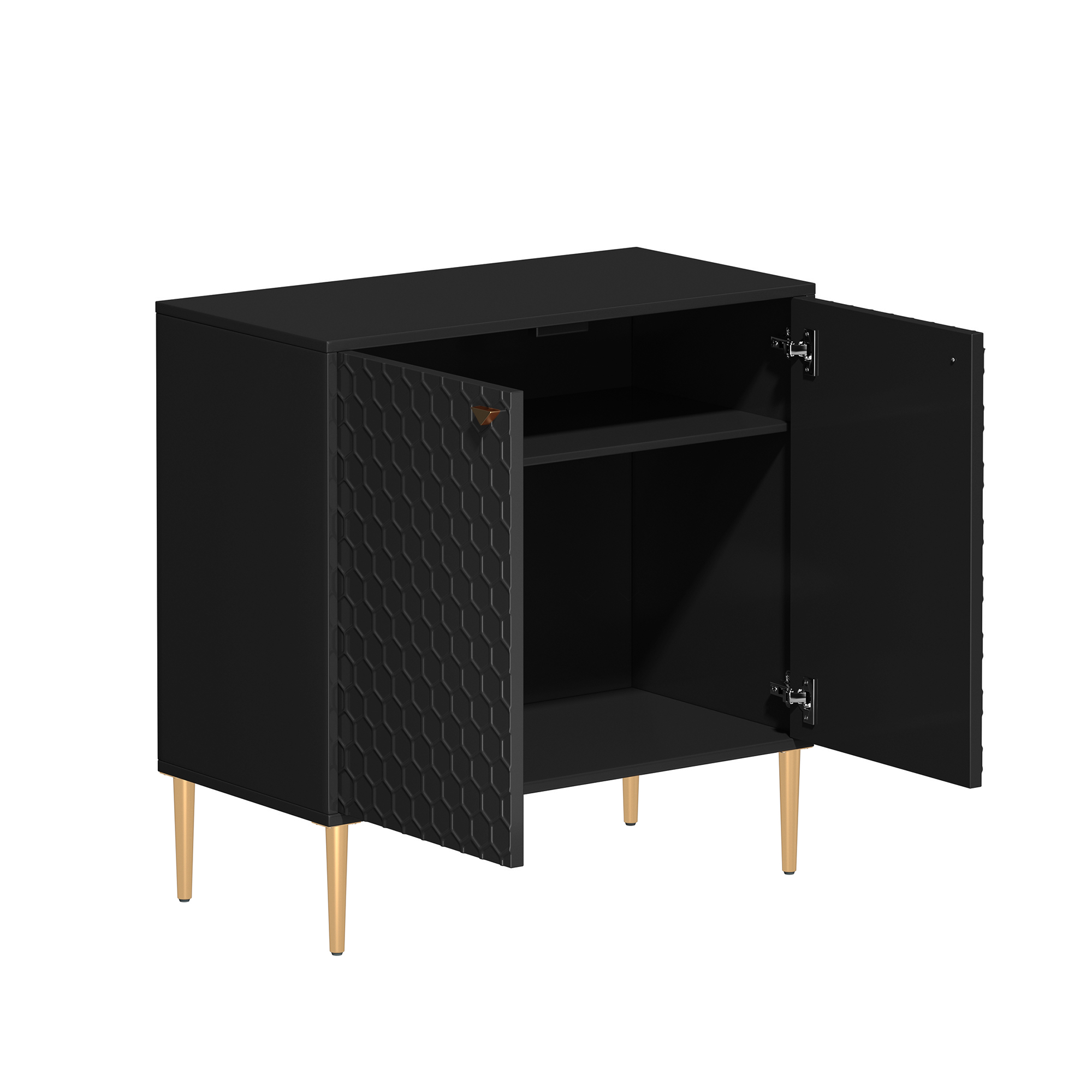 2 Door Adjustable Shelves Locker Cabinet TV Stand Side Table