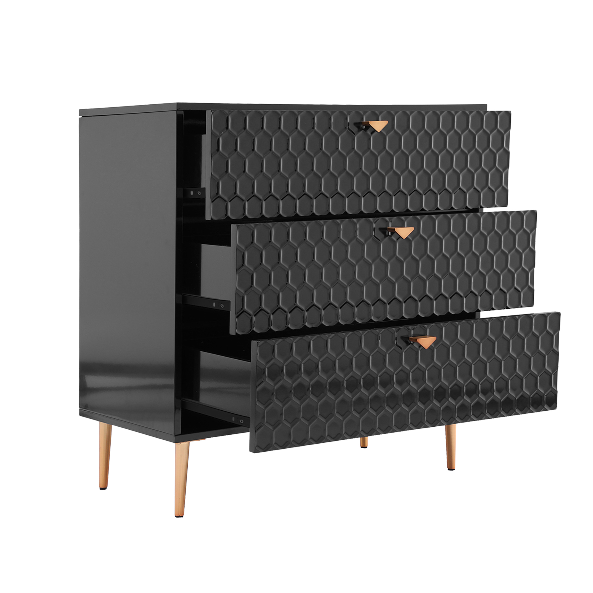 3 Drawers Storage TV Stand Sideboard Decorated Cabinet