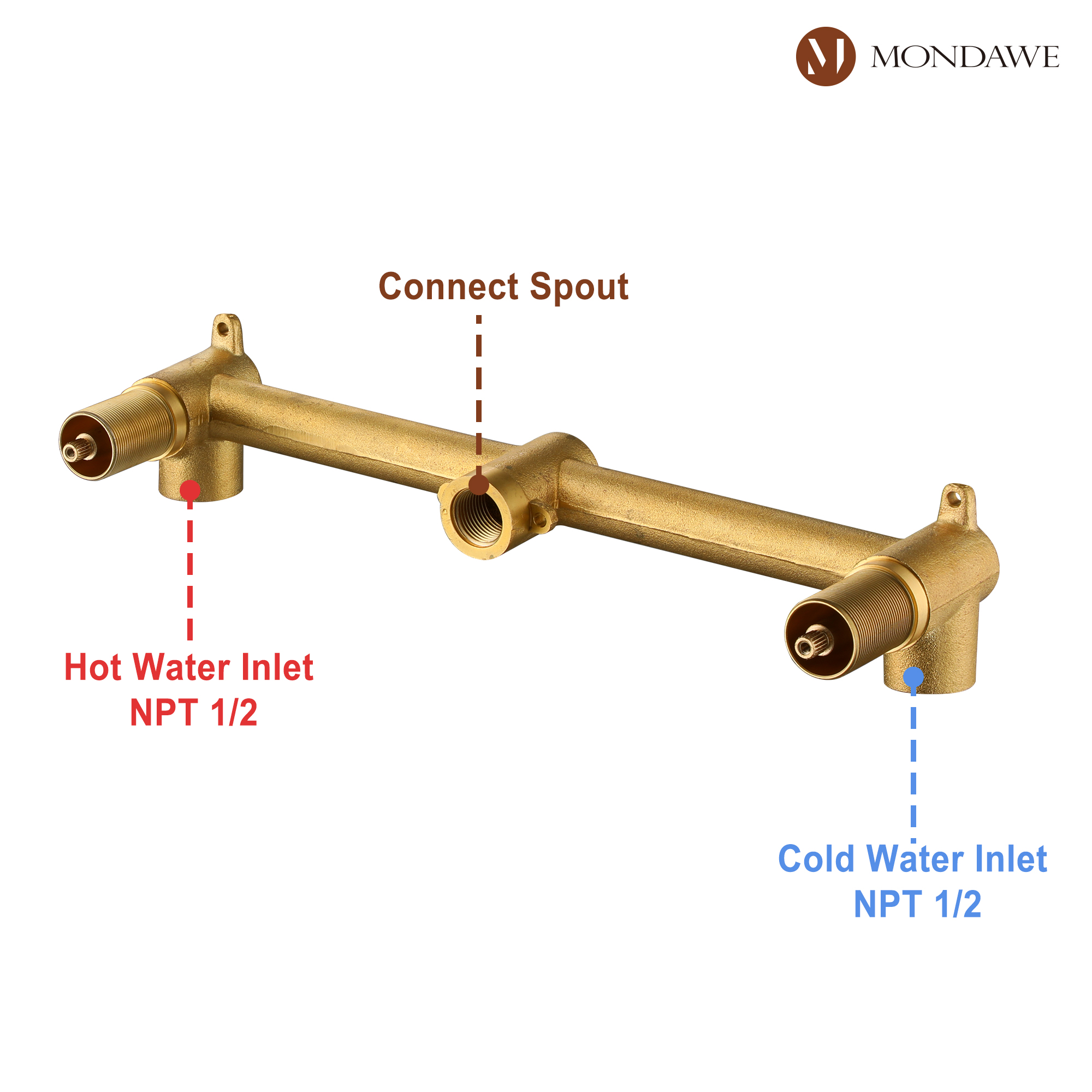 Wall Mount Sink Faucet Waterfall Roman Tub Filler Double-Handle Bathroom Basin Faucets with High Flow Rate