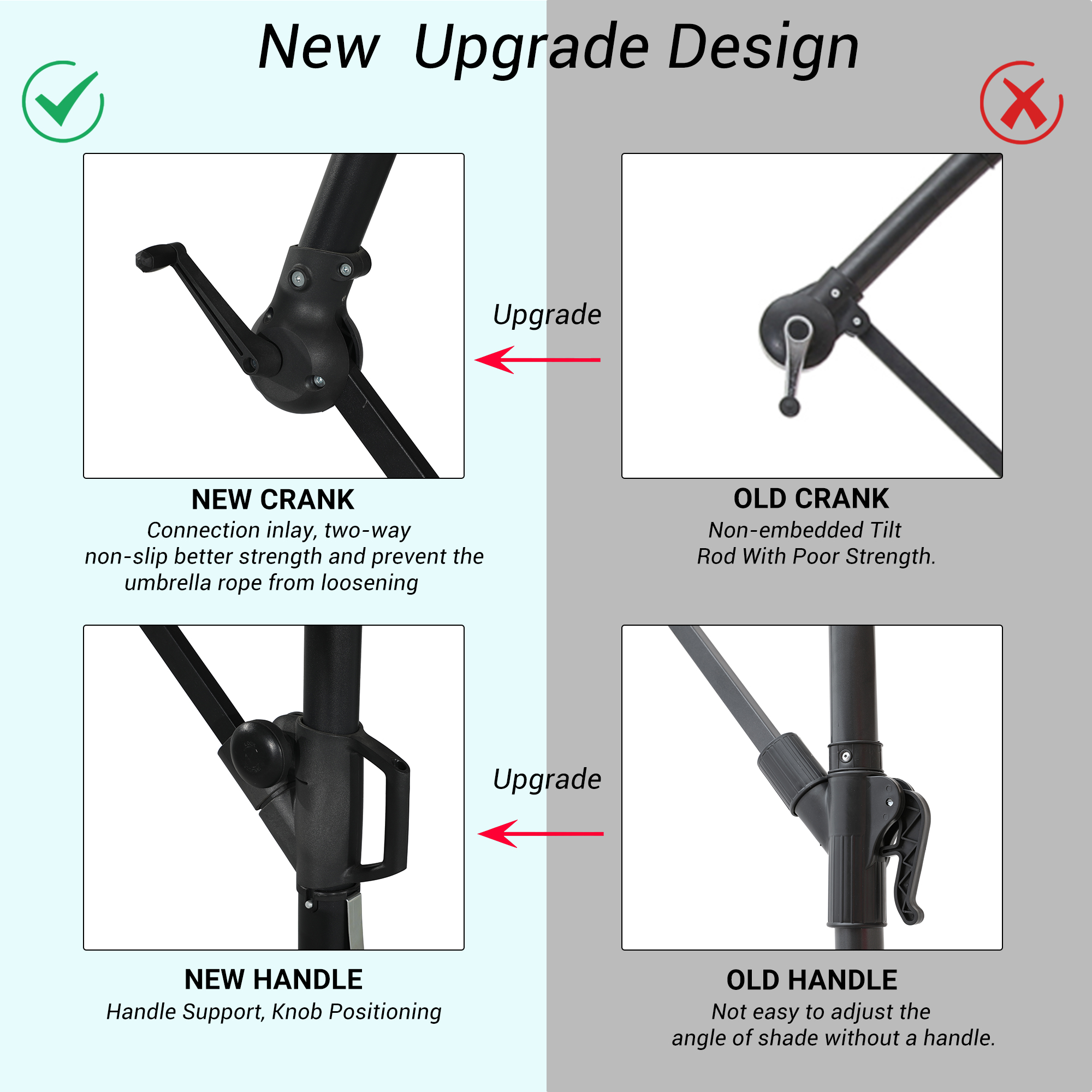 10 Ft Cantilever Patio Offset Umbrella Upgrade Crank Hanging Canopy Umbrella