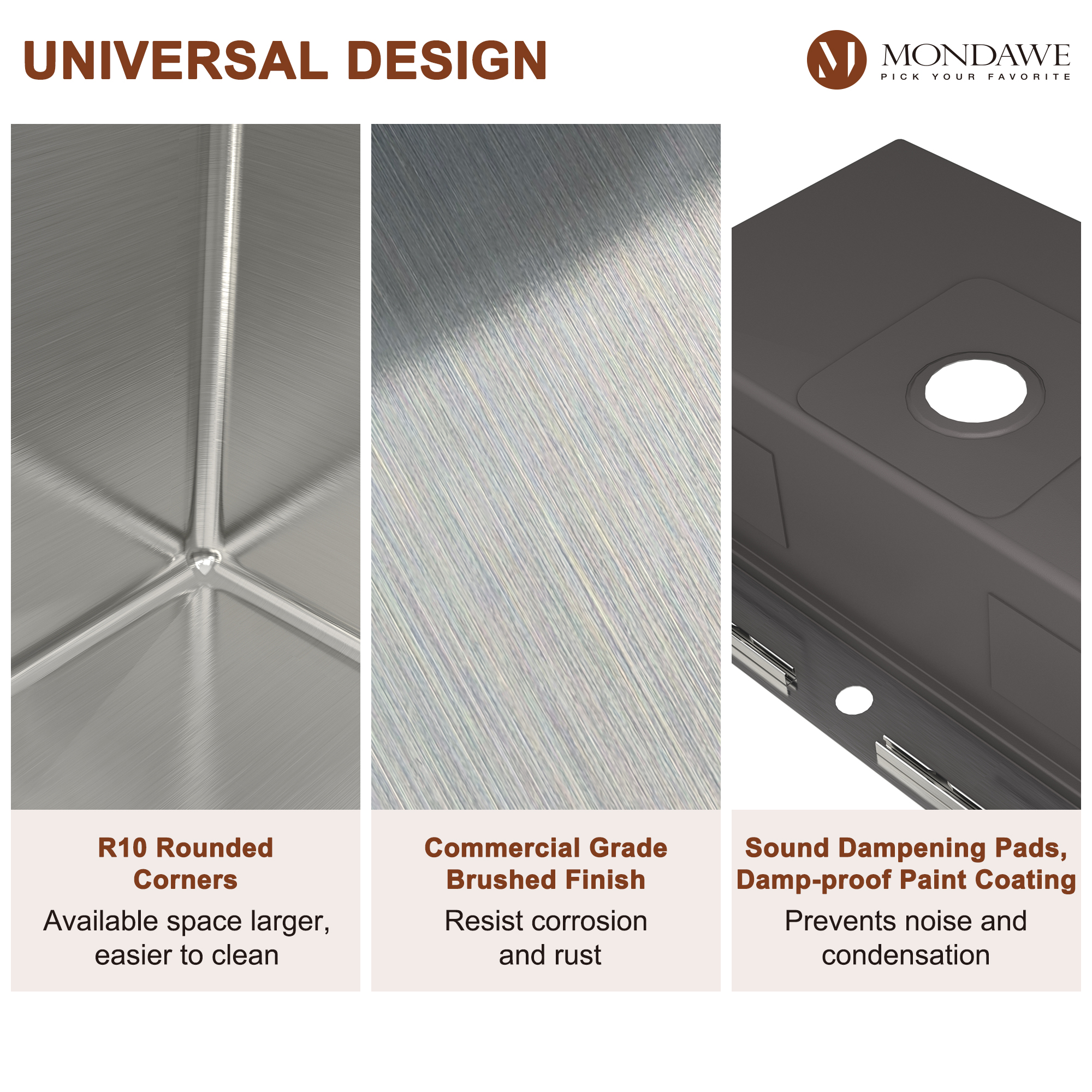 Drop-In 33-in x 22-in Brushed Stainless Steel Single Bowl Workstation Kitchen Sink-Mondawe