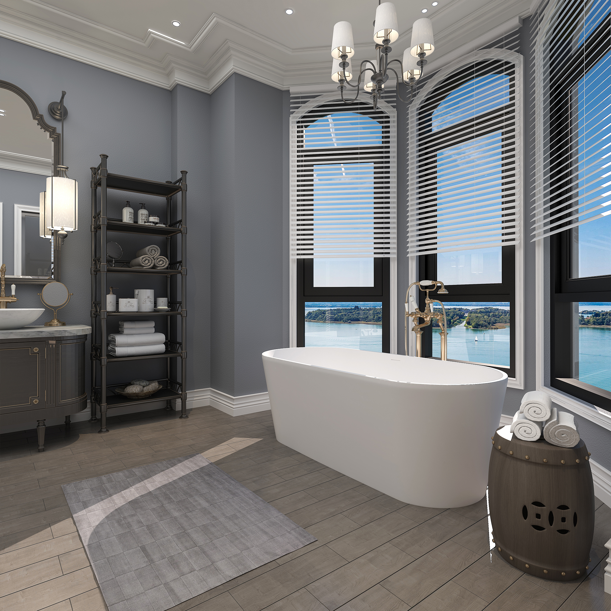 63" Matte White Faux Stone Freestanding Soaking Tub with Drain , Eco-friendly materials, hand-polished, freestanding soaking tub