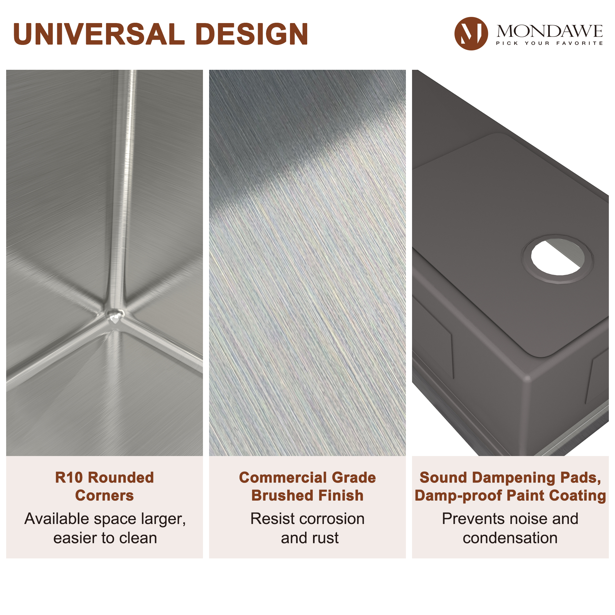 Undermount 36-in x 19-in Brushed Stainless Steel Single Bowl Workstation Kitchen Sink-Mondawe