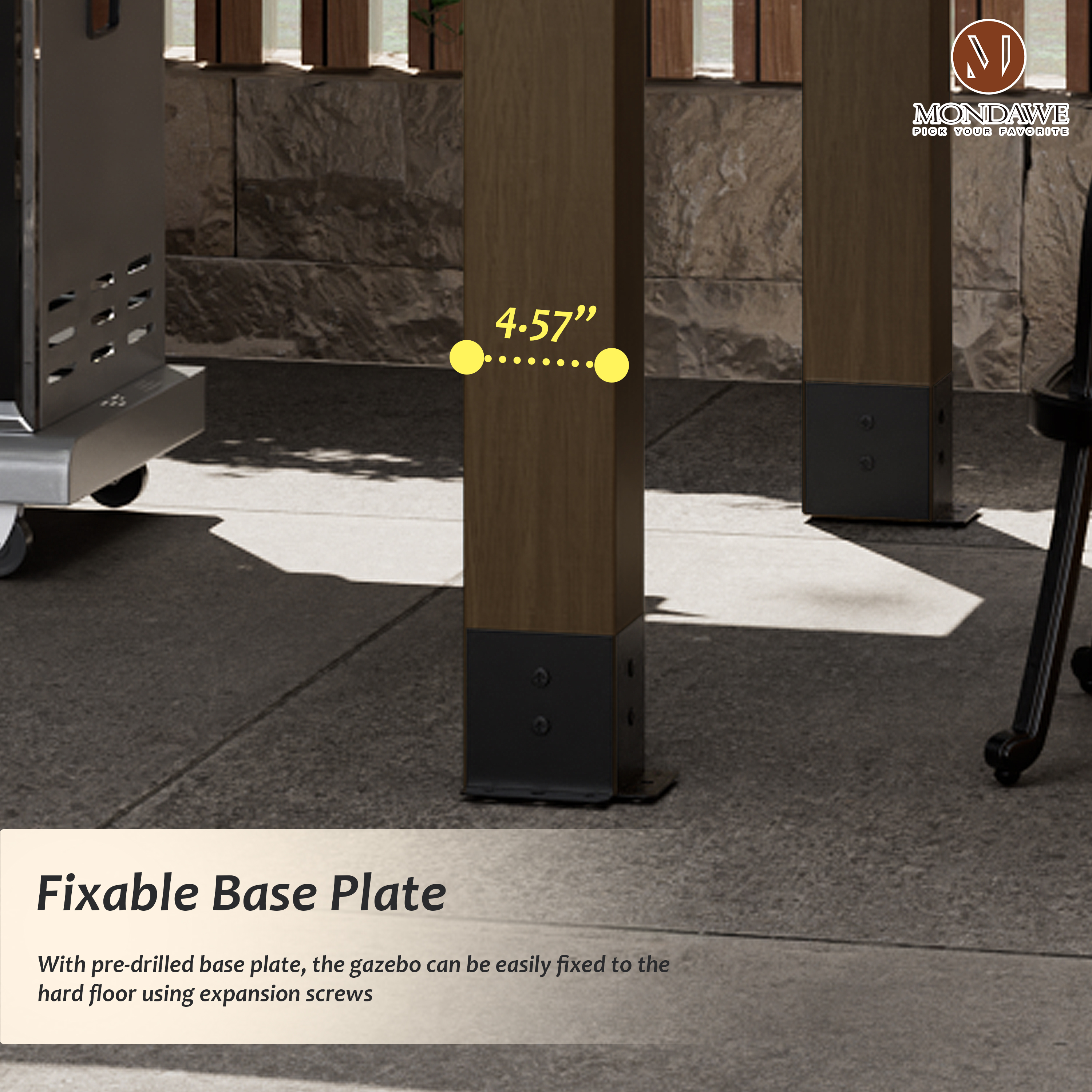 8 ft. x 6 ft. Cedar  Hardtop BBQ Gazebo with Two Side Wooden Holder