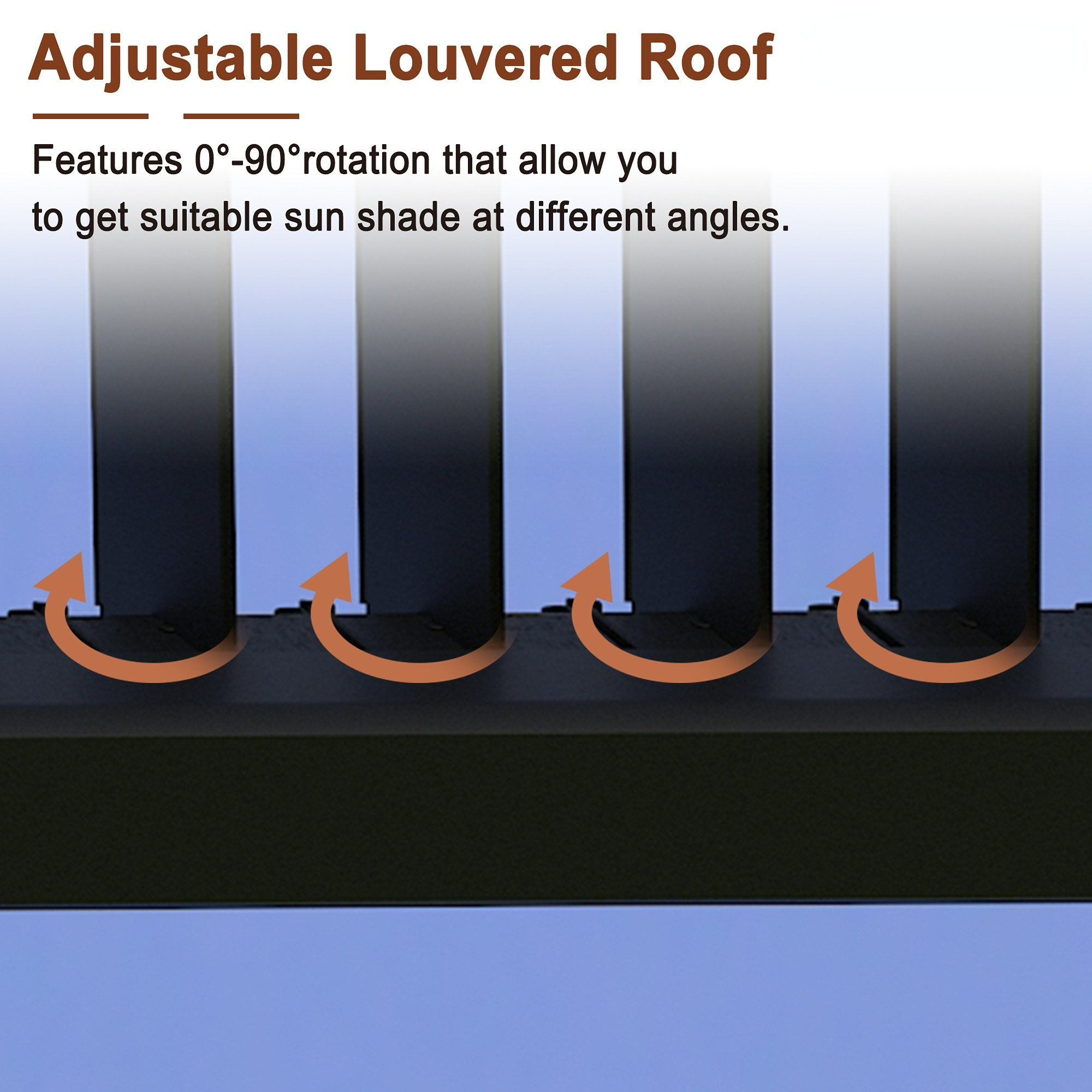10 x 10 ft Outdoor Louvered Pergola in Aluminum with Adjustable Roof