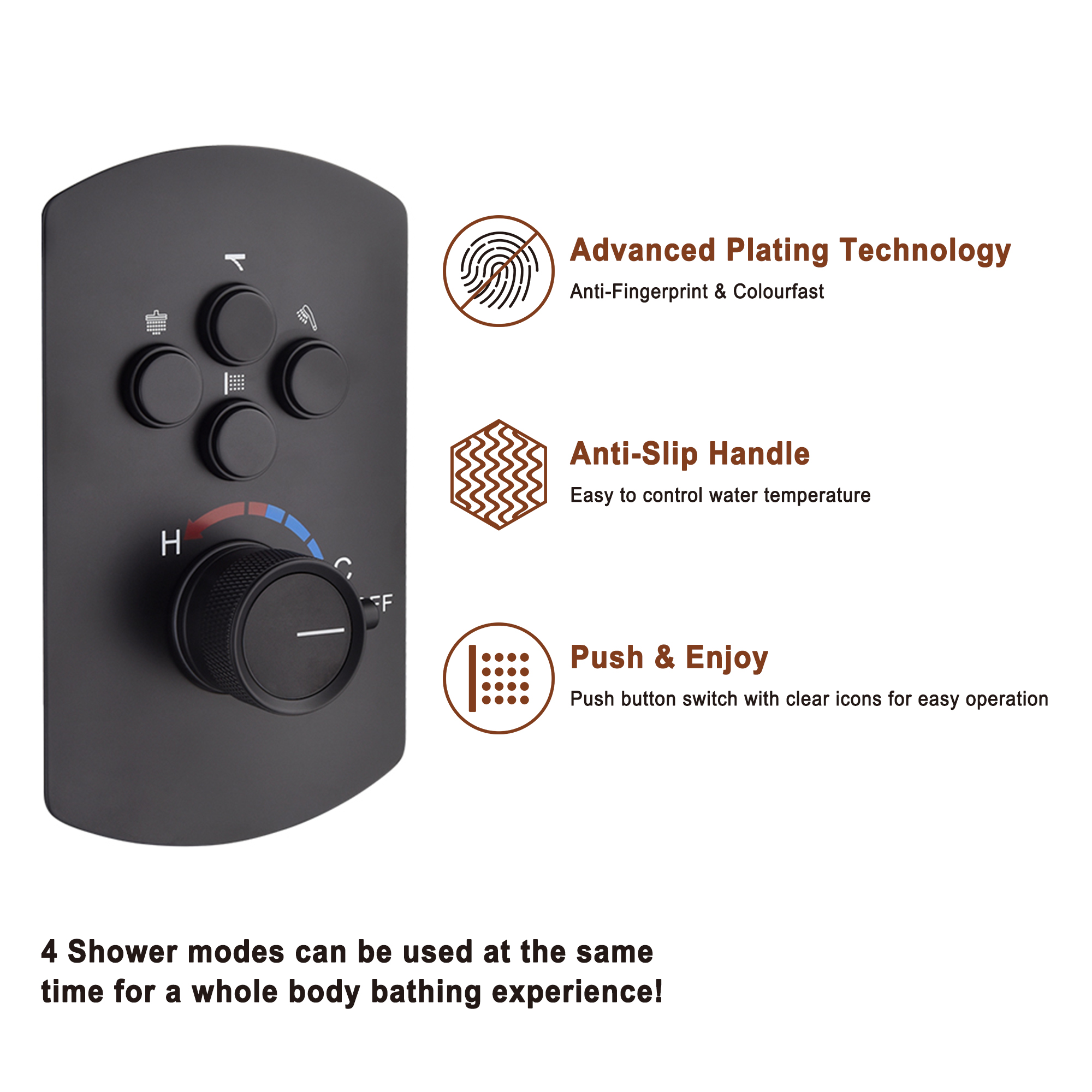 Mondawe Pressure Balanced 4-Spray Patterns 22 in. Wall Mounted Rainfall Dual Shower Heads-Mondawe