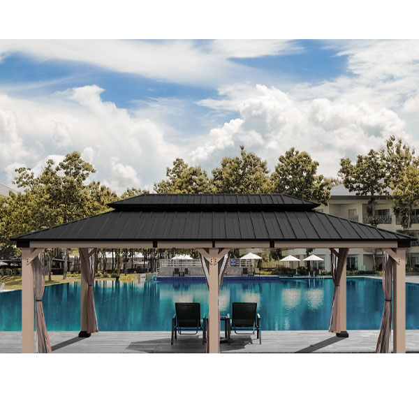 12 ft. x 20 ft. Outdoor Cedar Wood Frame Patio Gazebo