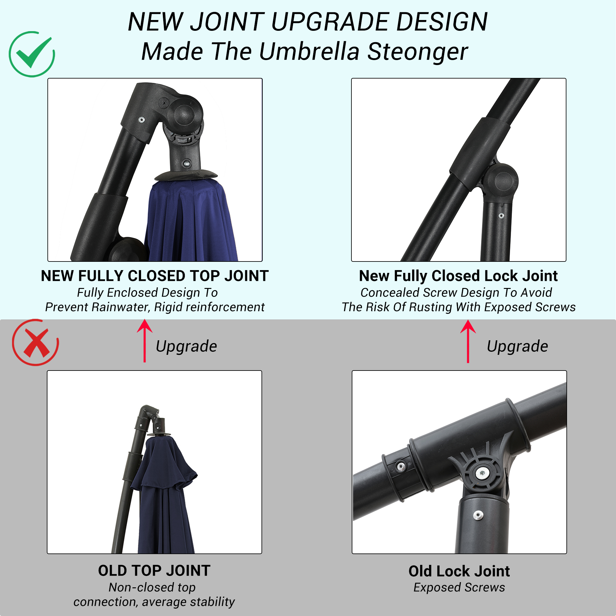 10 Ft Cantilever Patio Offset Umbrella Upgrade Crank Hanging Canopy Umbrella