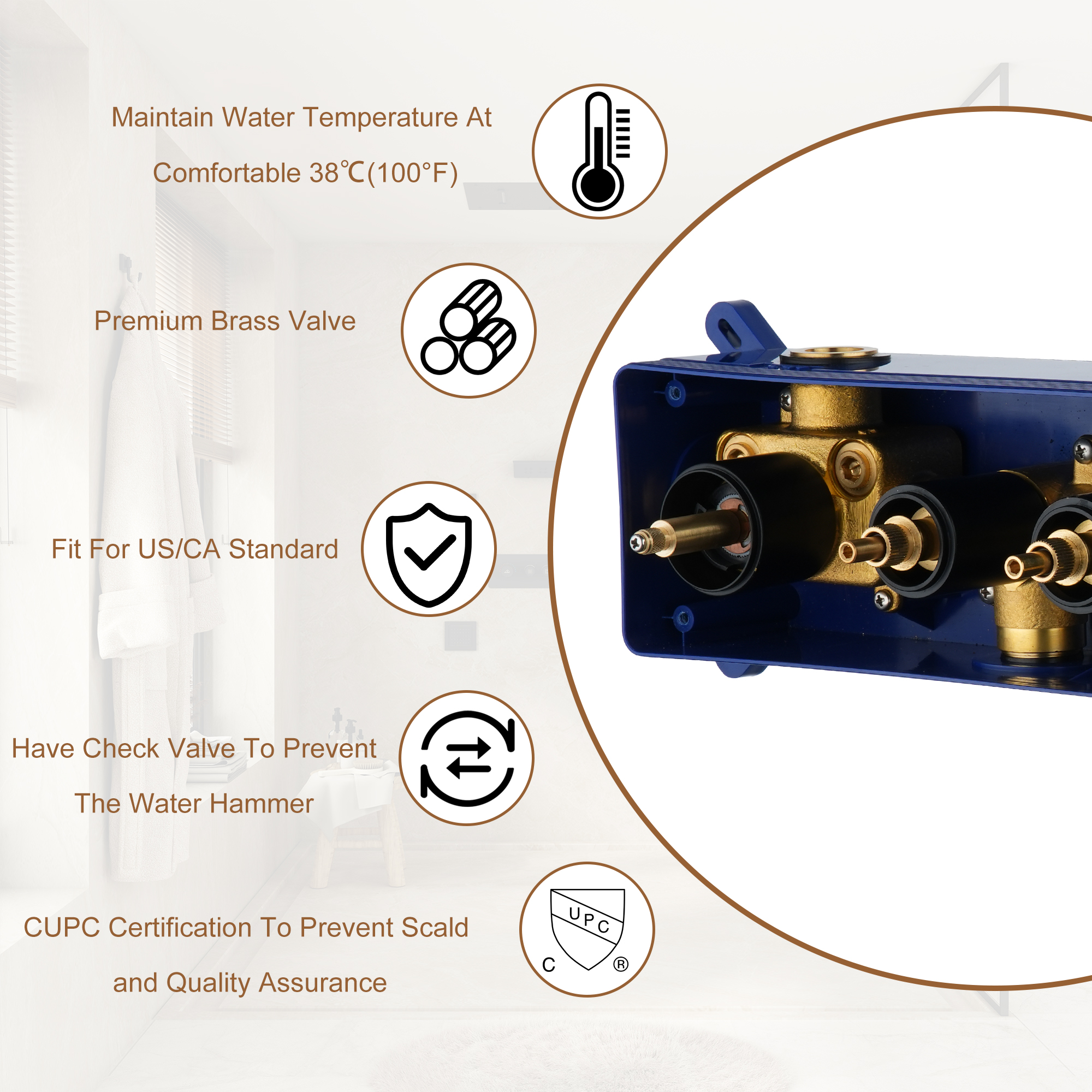 23.6 in. Single-Handle 5-Spray Square Shower Faucet 2.5 GPM with Body Spray in. Matte Black, Valve Included