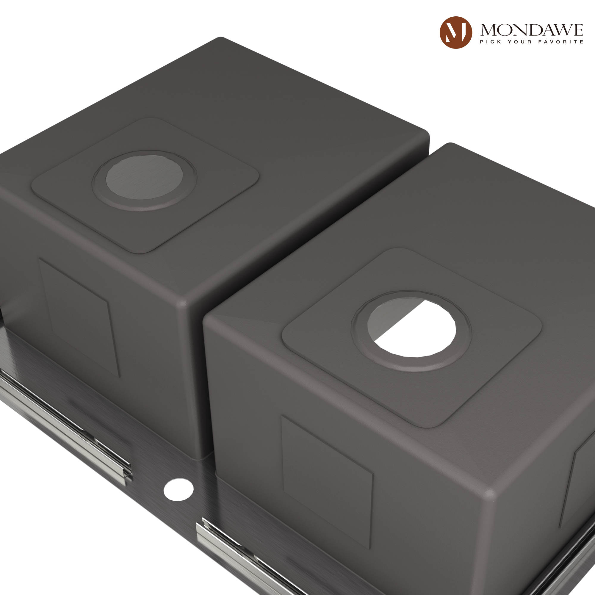 Drop-In 33-in x 22-in Brushed Stainless Steel Double Bowl Kitchen Sink-Mondawe