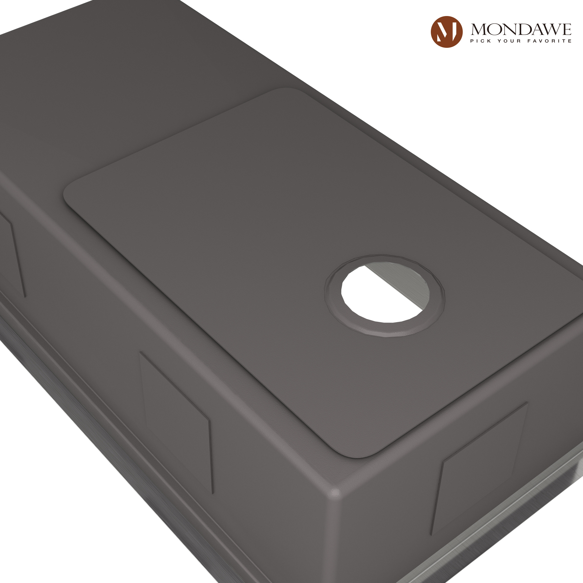 Undermount 36-in x 19-in Brushed Stainless Steel Single Bowl Workstation Kitchen Sink-Mondawe