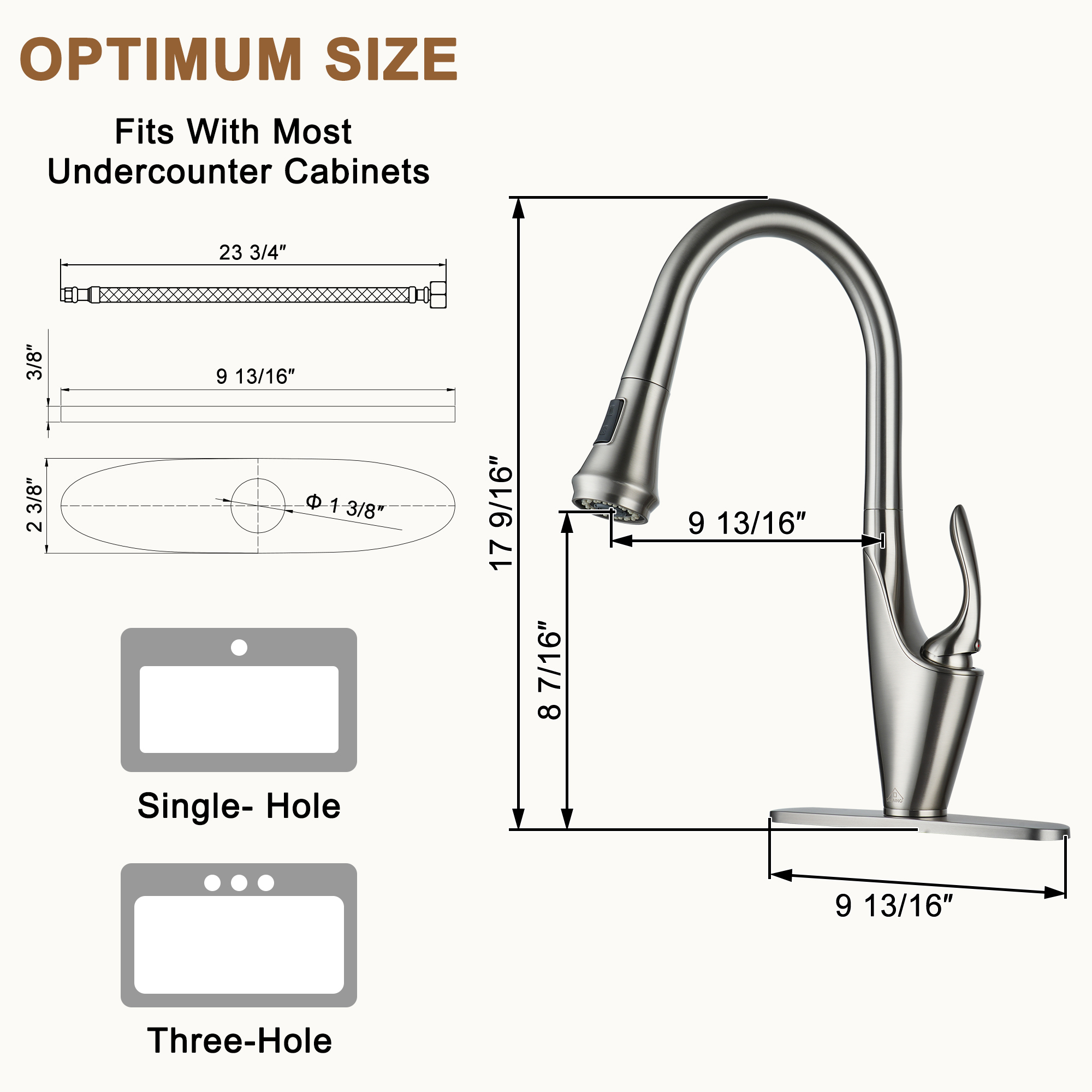 Single-Handle Kitchen Faucet with Pull-Out Sprayer