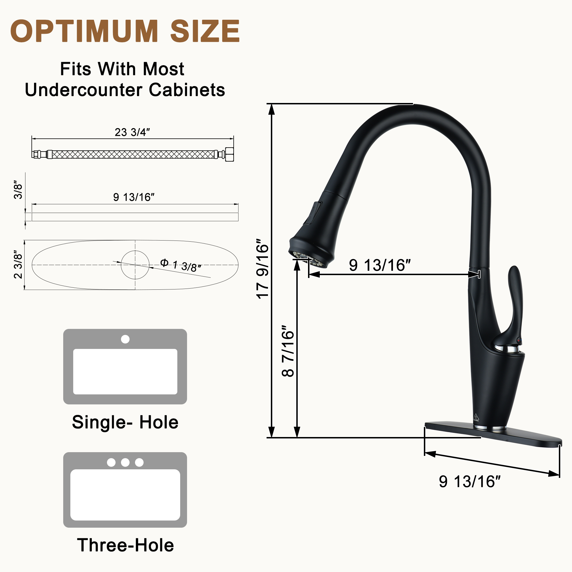 Single-Handle Kitchen Faucet with Pull-Out Sprayer