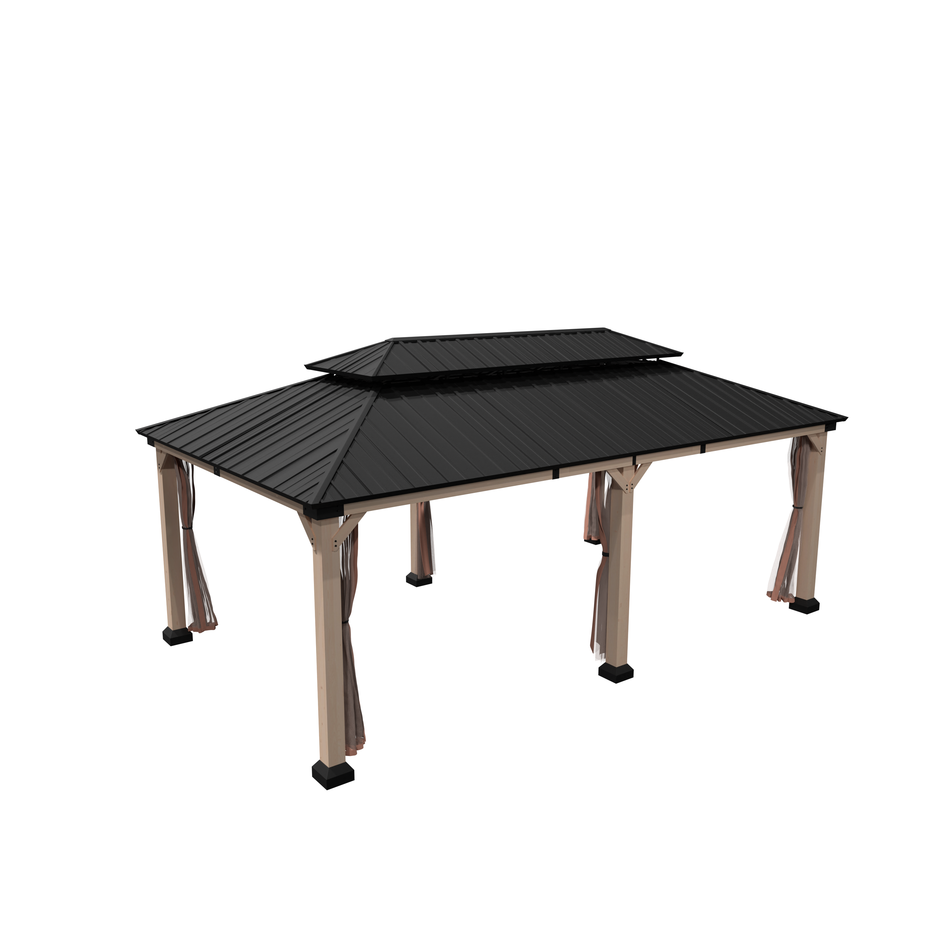 Mosquito Netting and Curtain For Gazebo 12 ft. x 20 ft. Outdoor Patio