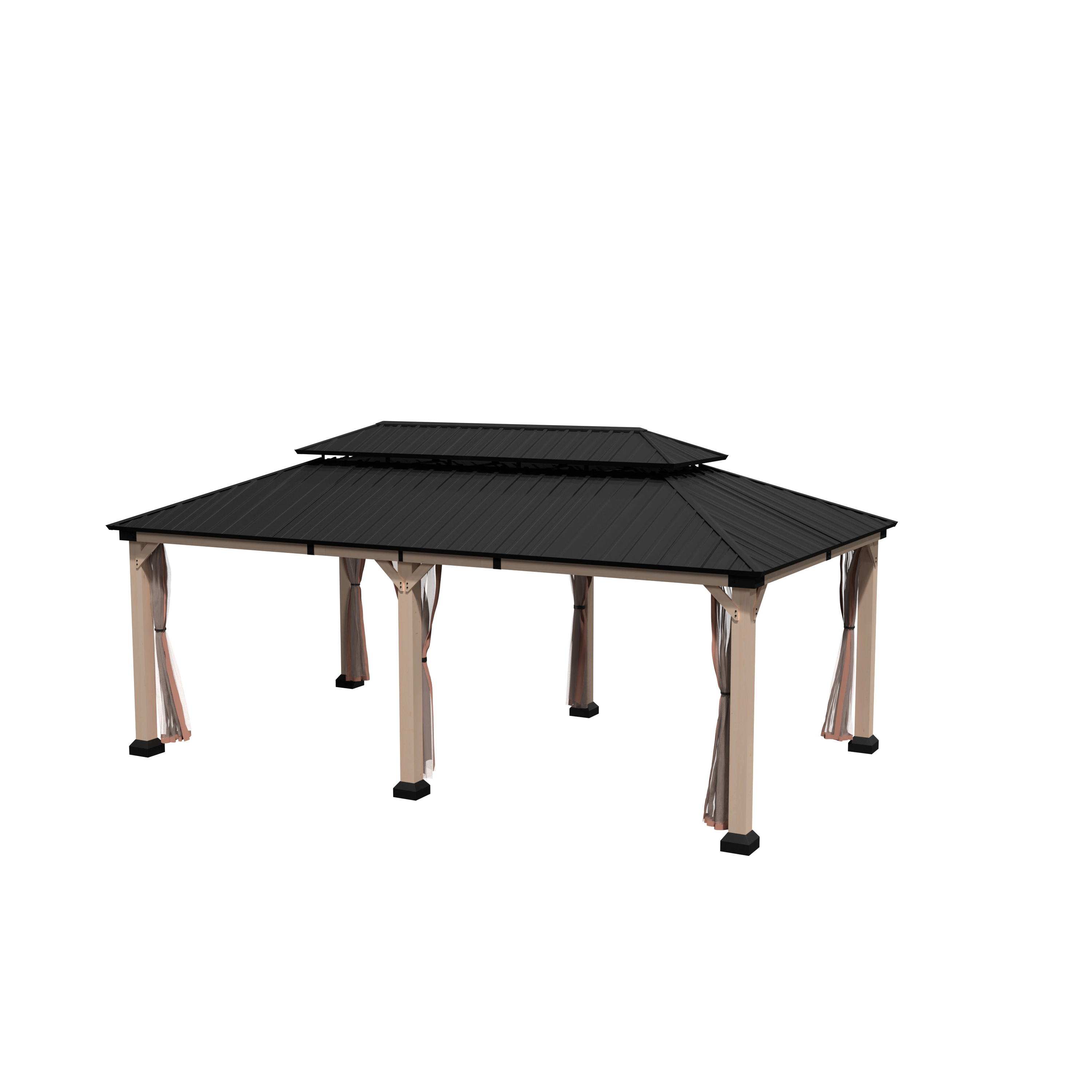 Mosquito Netting and Curtain For Gazebo 12 ft. x 20 ft. Outdoor Patio