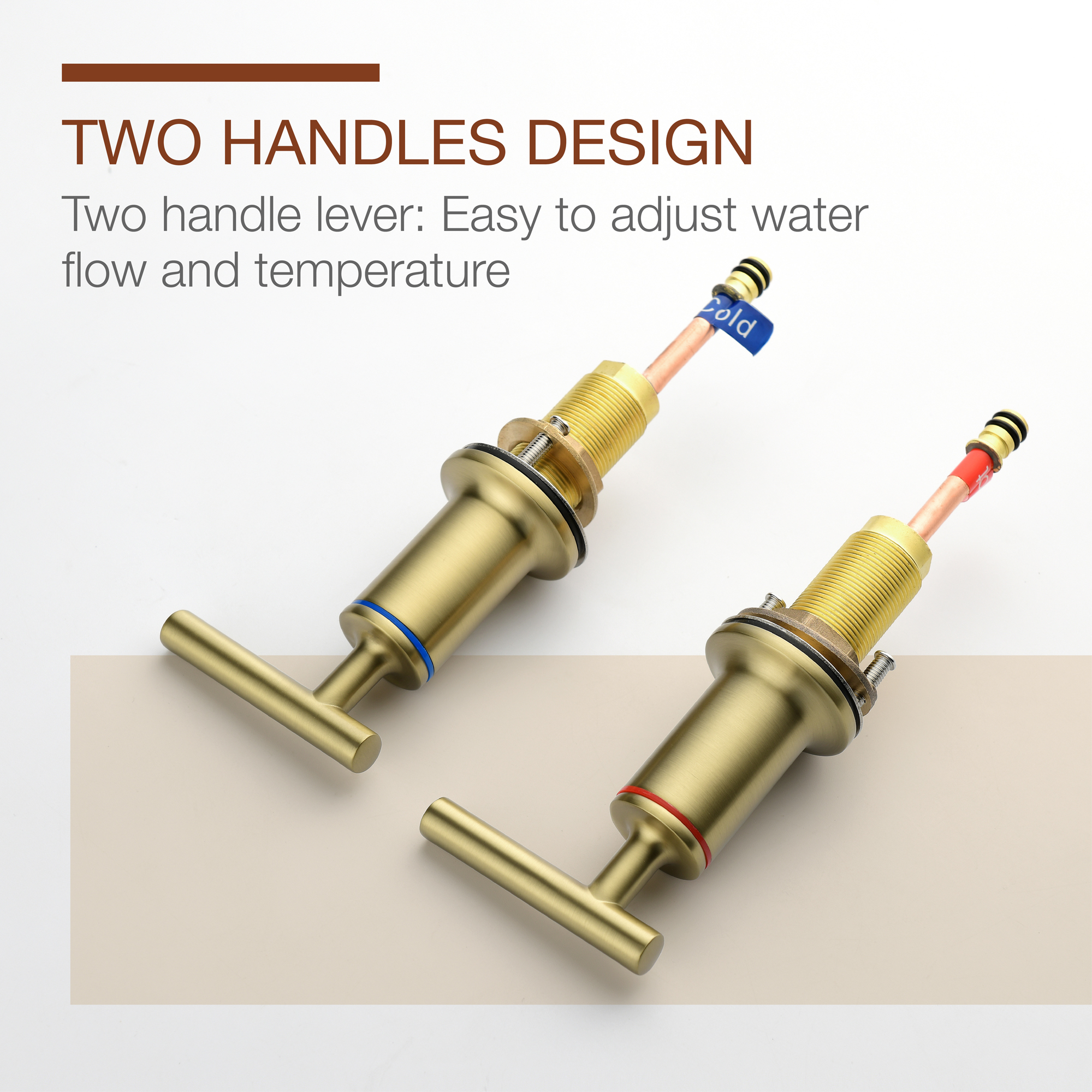 Mondawe 8-in Brass 3 Hole Widespread Double Handle Bathroom Sink Faucet in Black/Gold/Nickel-Mondawe