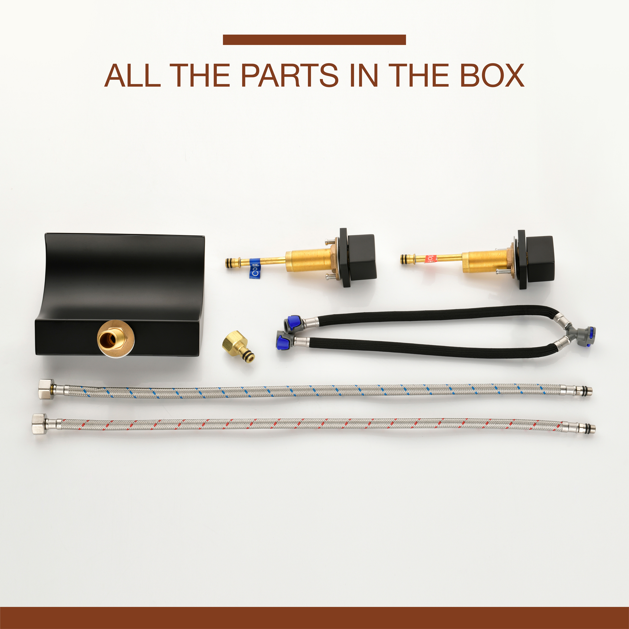 Mondawe Double Handle 8-Inch Center Wide-Spread Bathroom Faucet in Nickel/Black/Gold-Mondawe