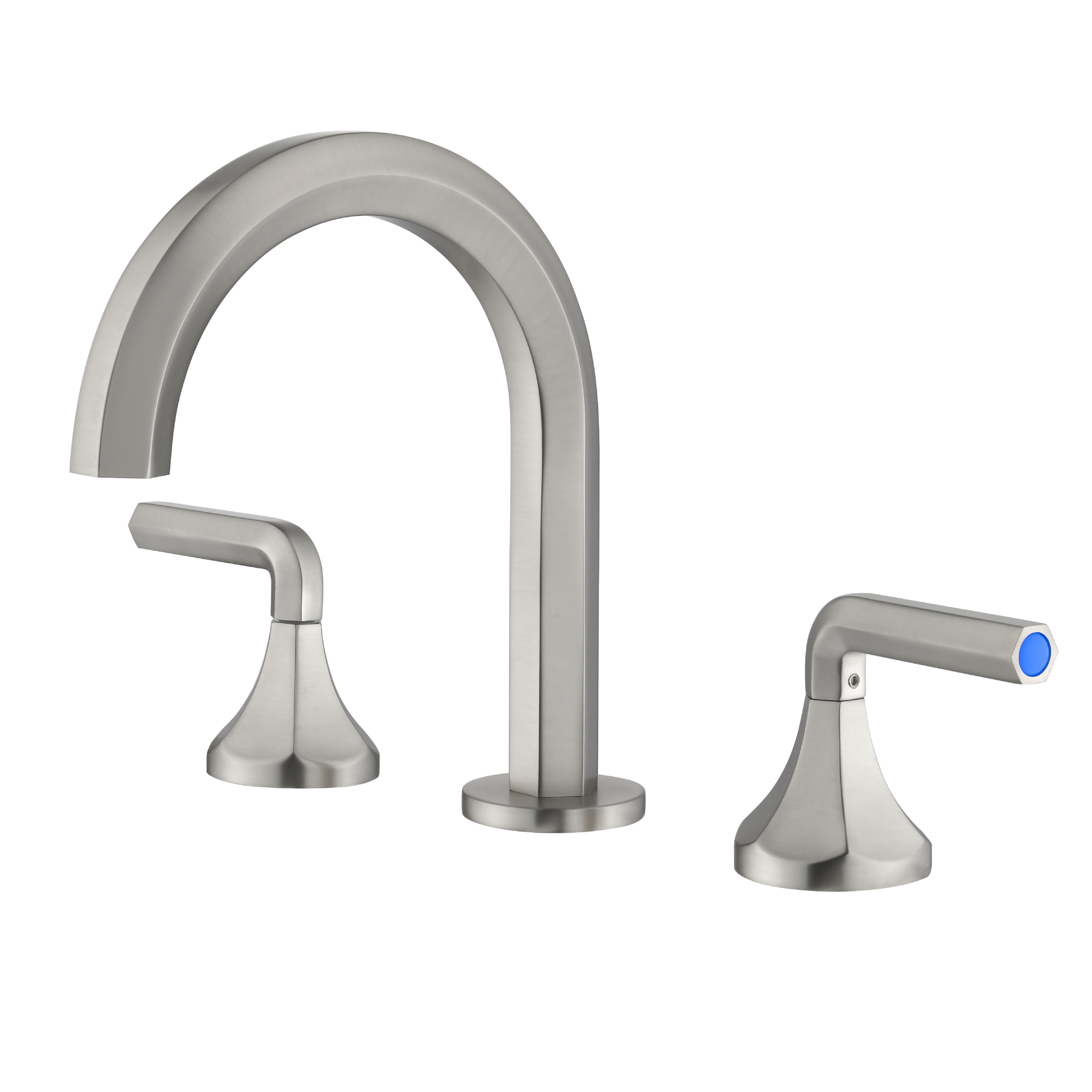 Hexagon 8 In Widespread Double-Handle Brass 3-Hole Widespread Bathroom Sink Faucet Bath Faucets-Mondawe