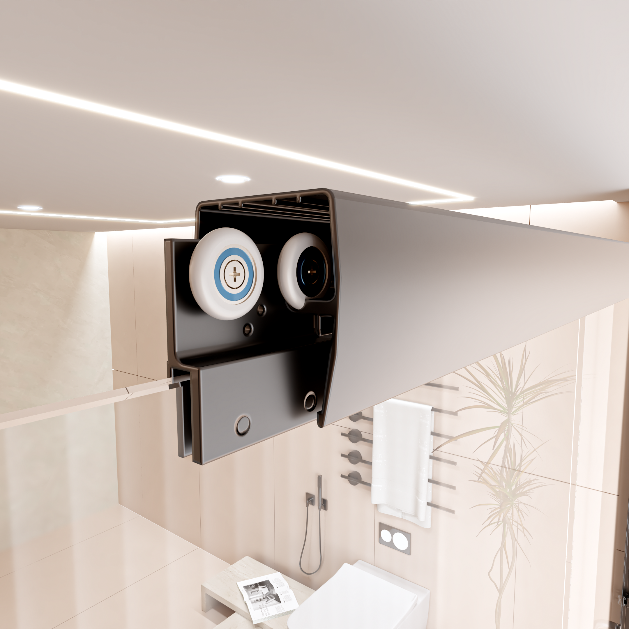 Semi-Frameless Double Sliding Shower Door - Bypass Design, 56"-60" W x 70" H, Matte Black, 1/4" SGCC Tempered Glass with Explosion-Proof Film