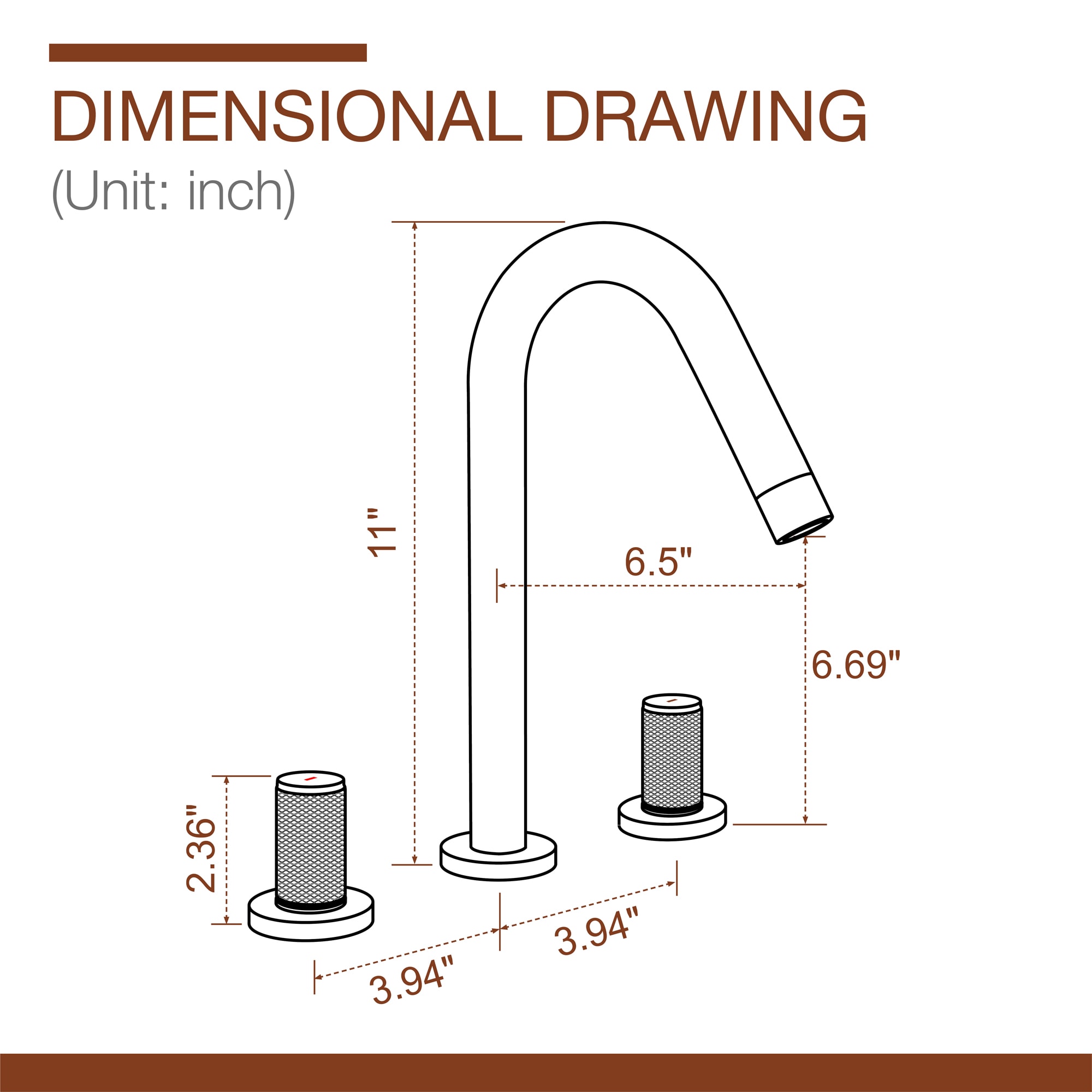 Mondawe Double Handle 8-Inch Center Wide-Spread Bathroom Faucet-Mondawe