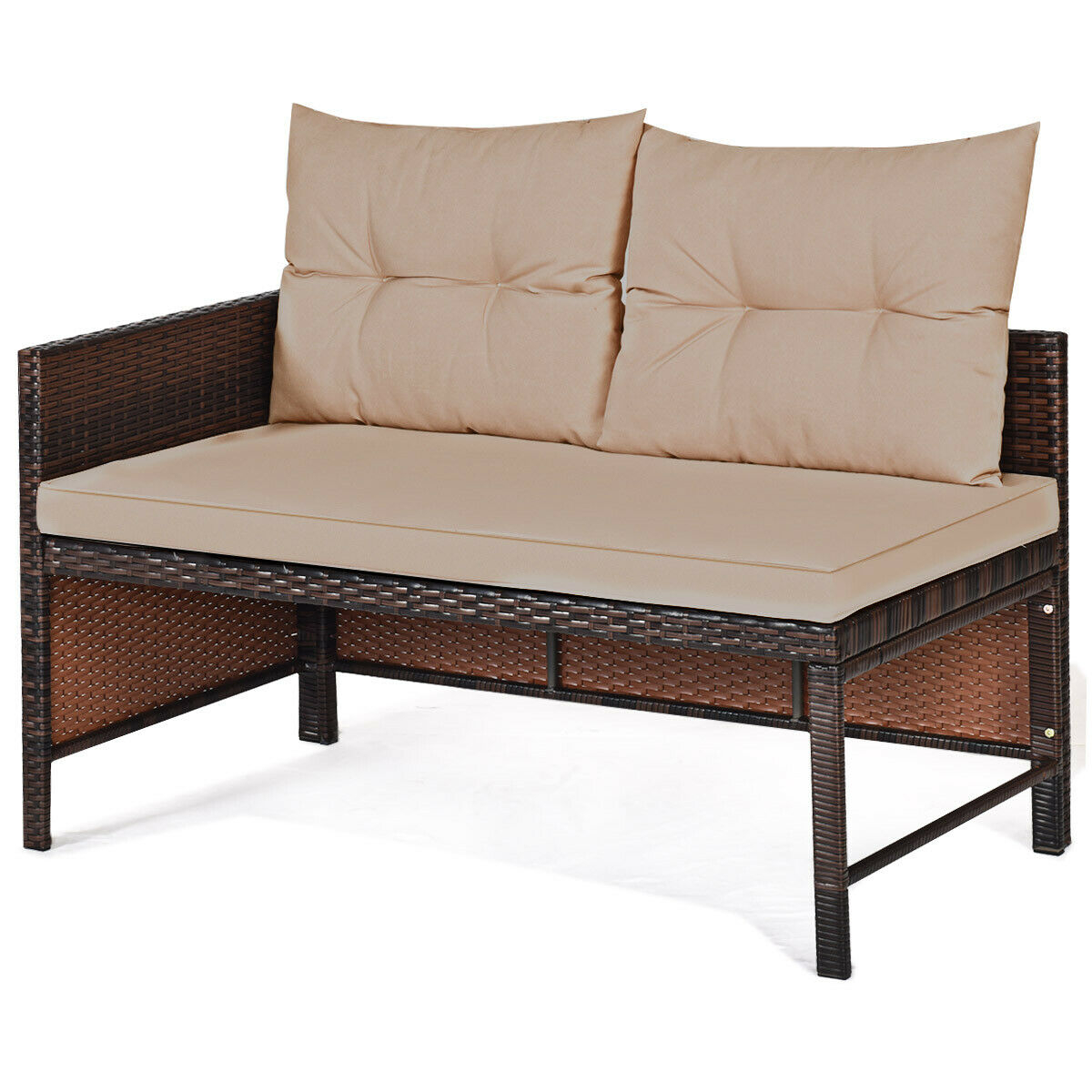 Mondawe 3 Piece Patio Wicker Rattan Sofa Set-Mondawe