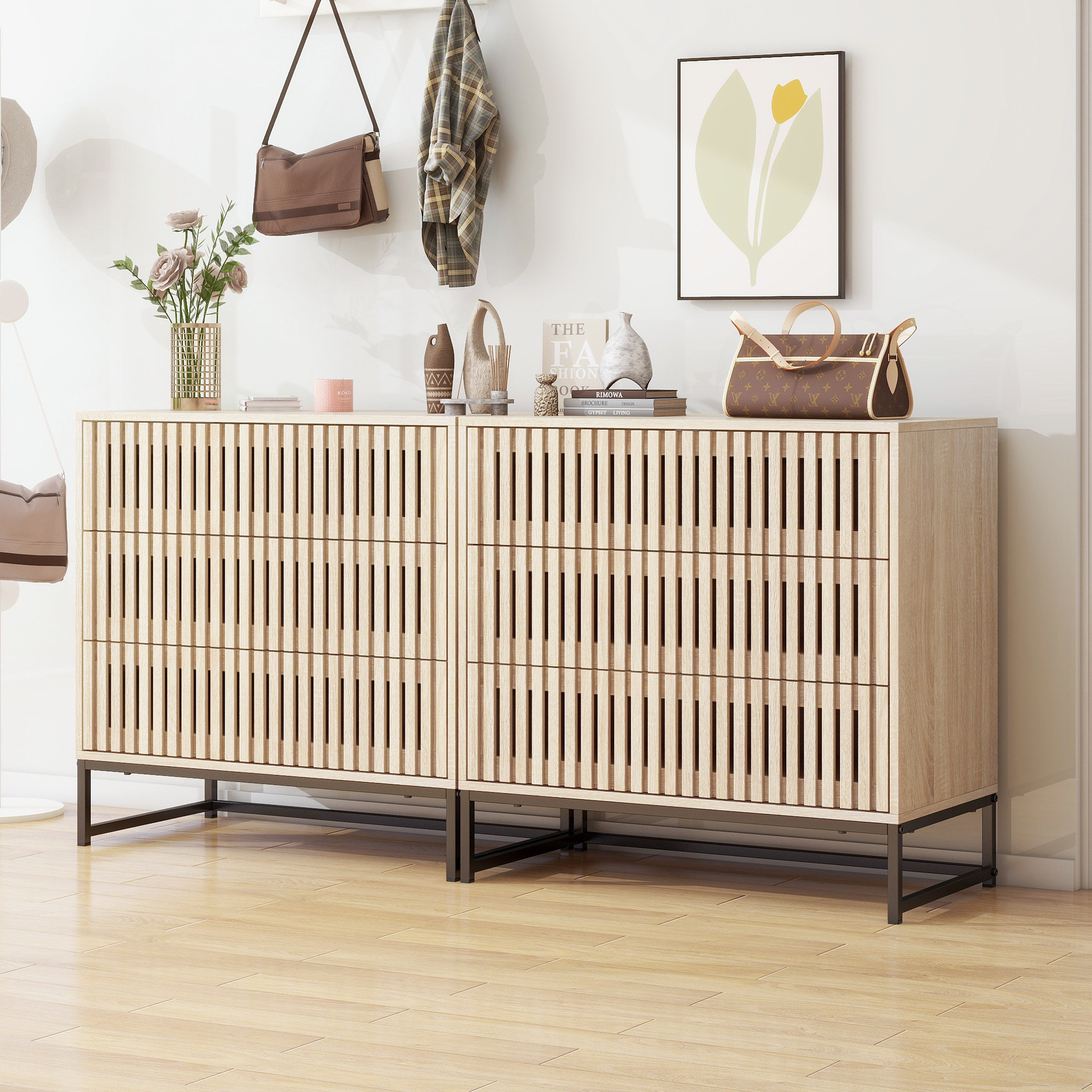 3 drawer cabinet, Accent Storage Cabinet, Suitable for Living Room, Bedroom, Dining Room, Study