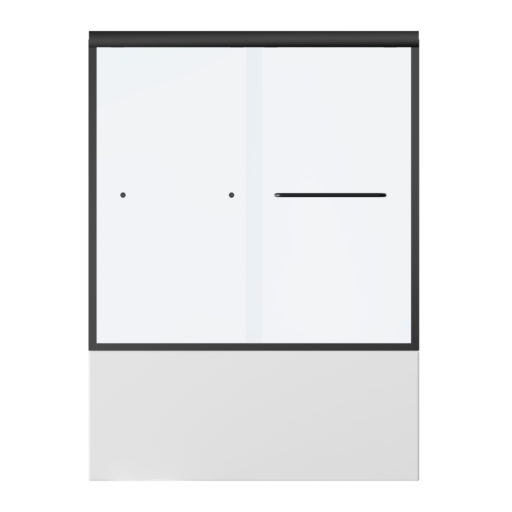 Bathtub Sliding Doors 60" W x 58" H, Semi-Frameless Double Sliding Shower Doors with 1/4 in. SGCC Tempered Glass, Bypass Bathtub Door in Matte Black, Tub Shower Door with Explosion-Proof Film