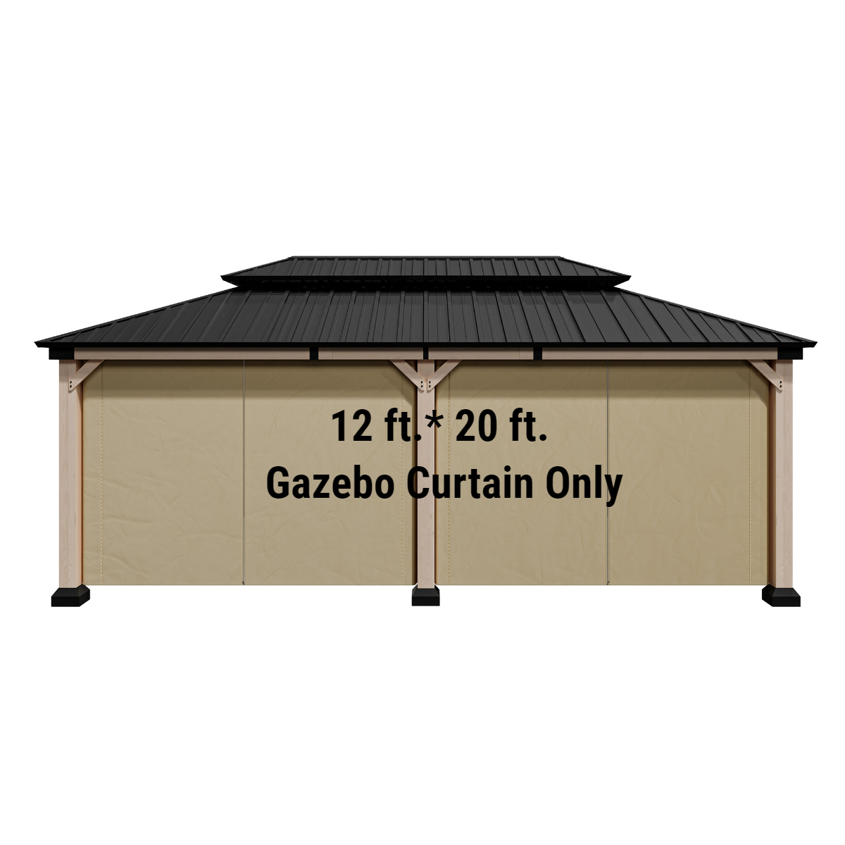 12 ft. x 20 ft. Outdoor Patio Gazebo Mosquito Netting and Curtain-Mondawe