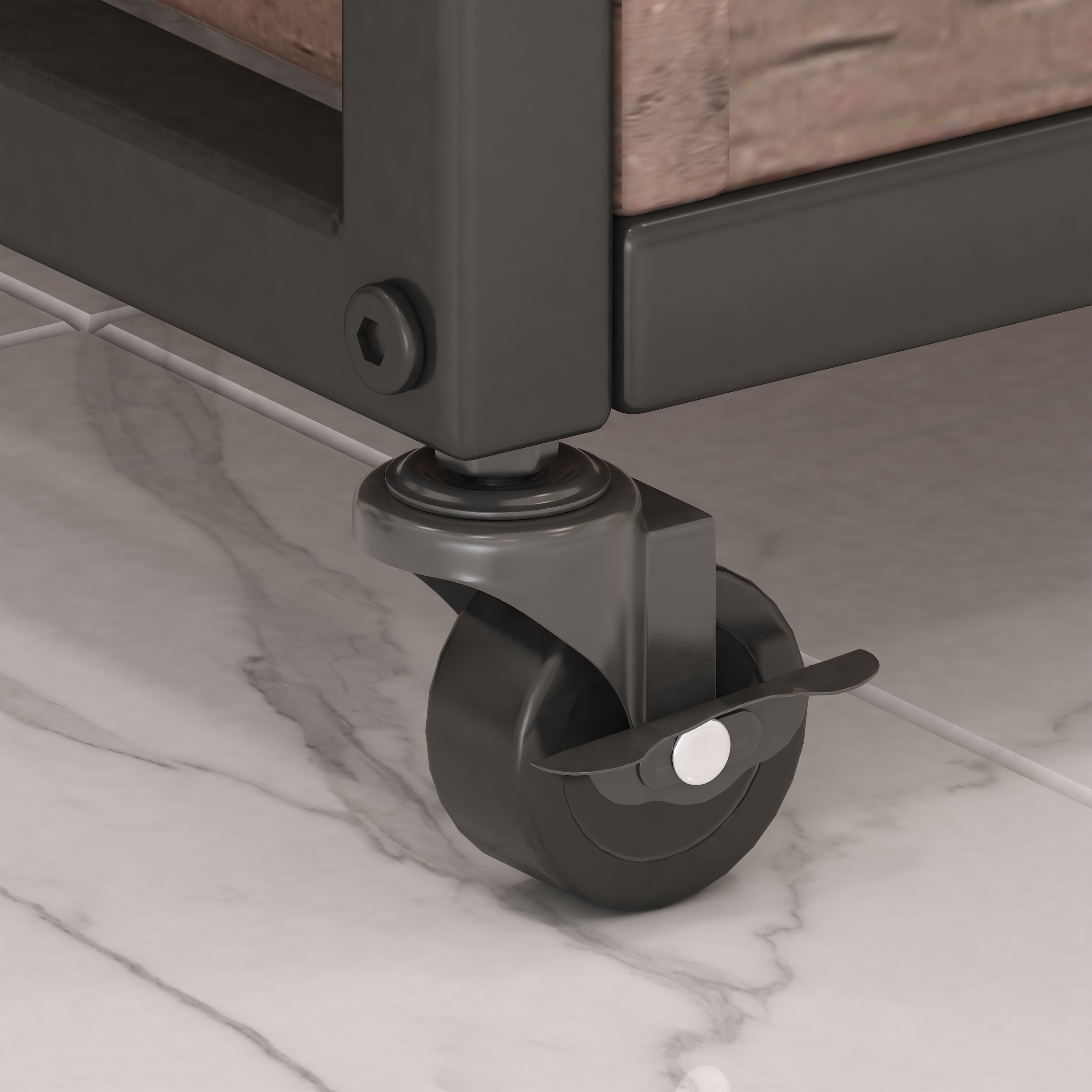 3 Tier Industrial Rolling Serving Cart with Lockable Wheels, Wine Rack Cart with Glass Holder for Indoor and Outdoor, Beverage Trolley cart with 2 Removable Tray, 