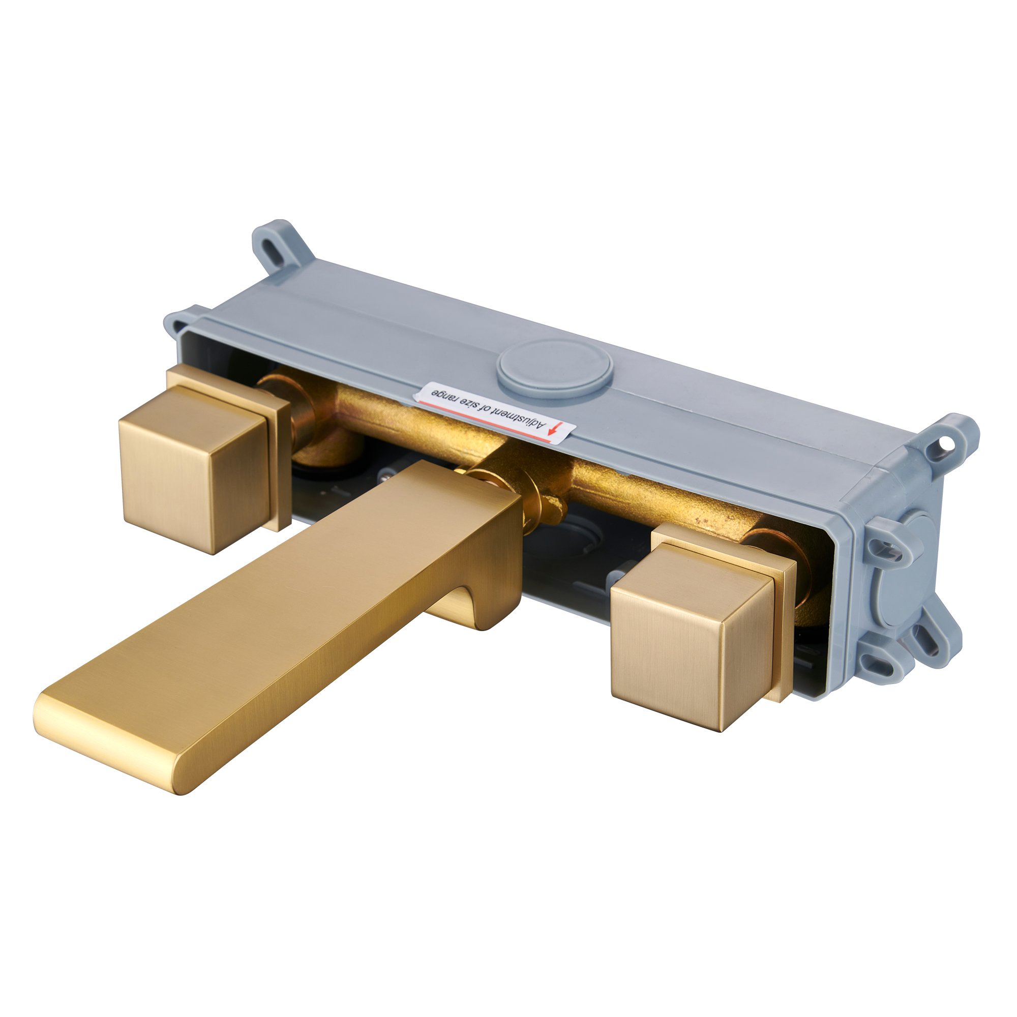 Mondawe Spot Free Widespread Wall Mount 3-Hole Sink  Water Tap with Double Handle-Mondawe