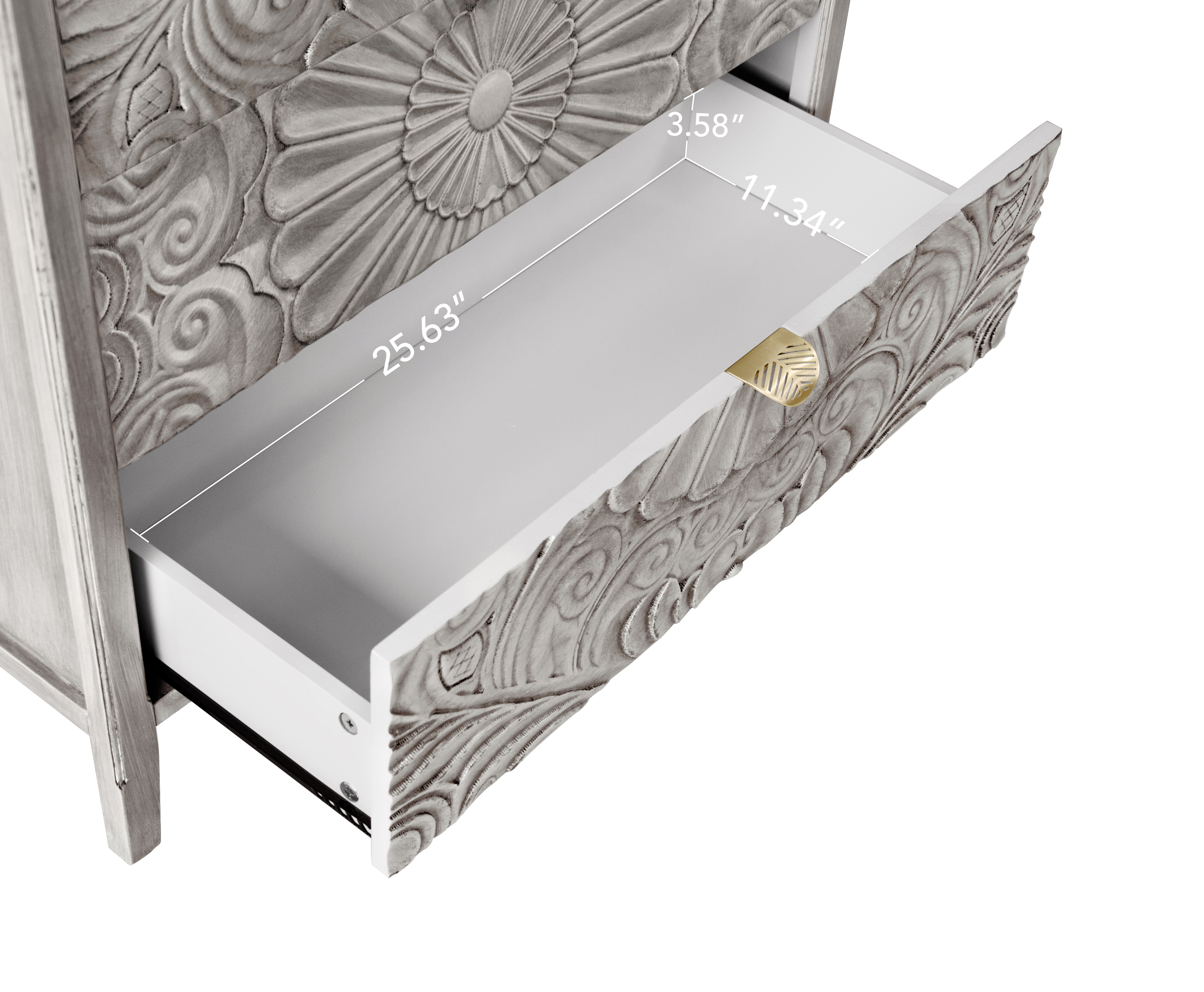 2 Door Cabinet , 3 Drawer Cabinet American Furniture, Suitable for Bedroom, Living Room, Study