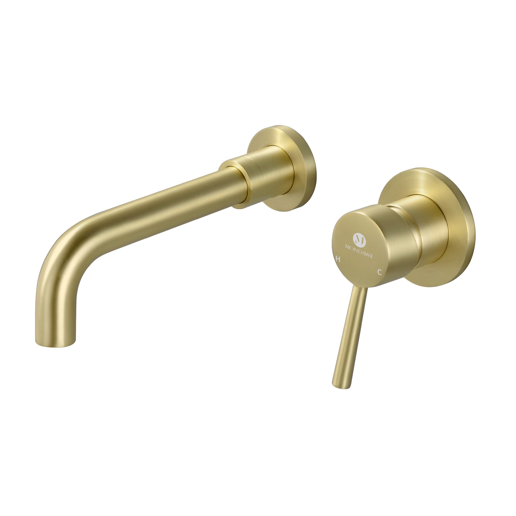 Mondawe Wall Mount Bathroom Sink Faucet Single Handle in Black/Gold-Mondawe