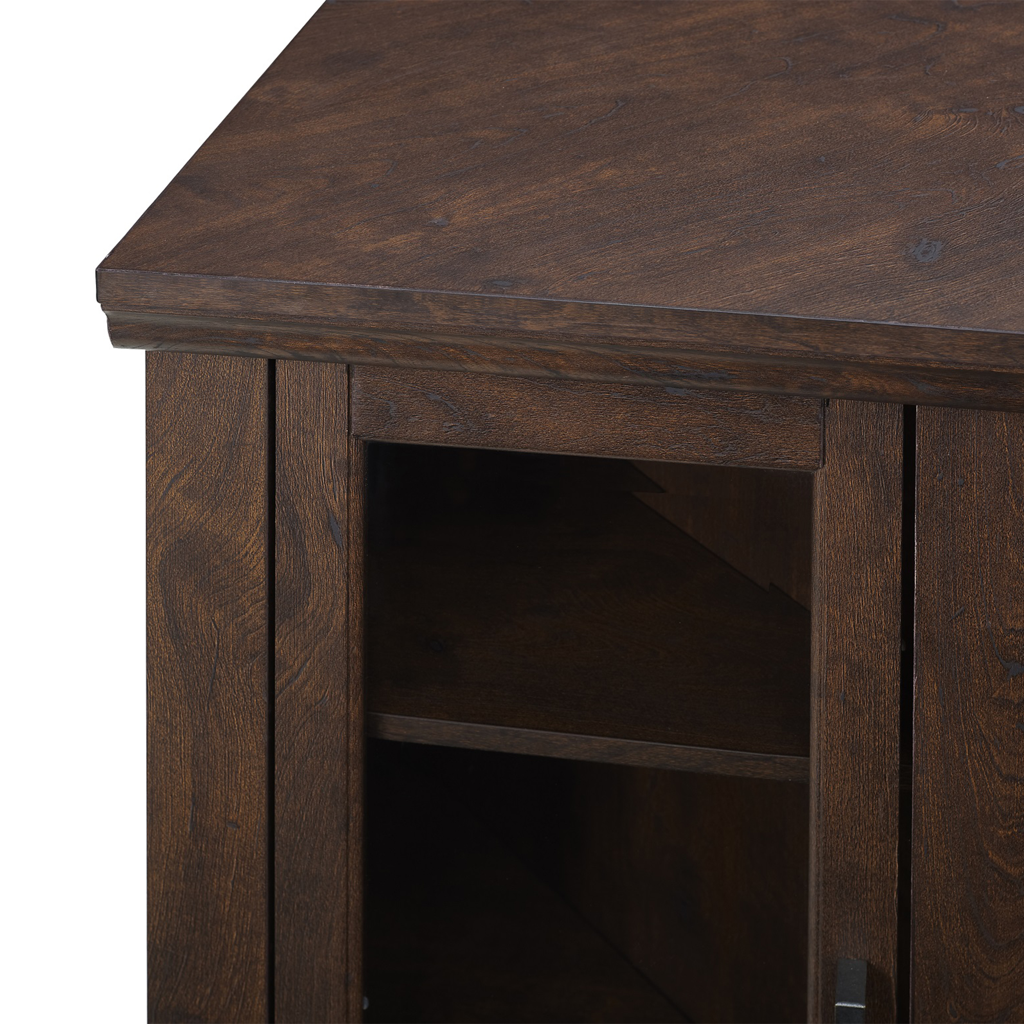 Classic Glass-Door Fireplace TV Stand for TVs up to 55" - Brown 