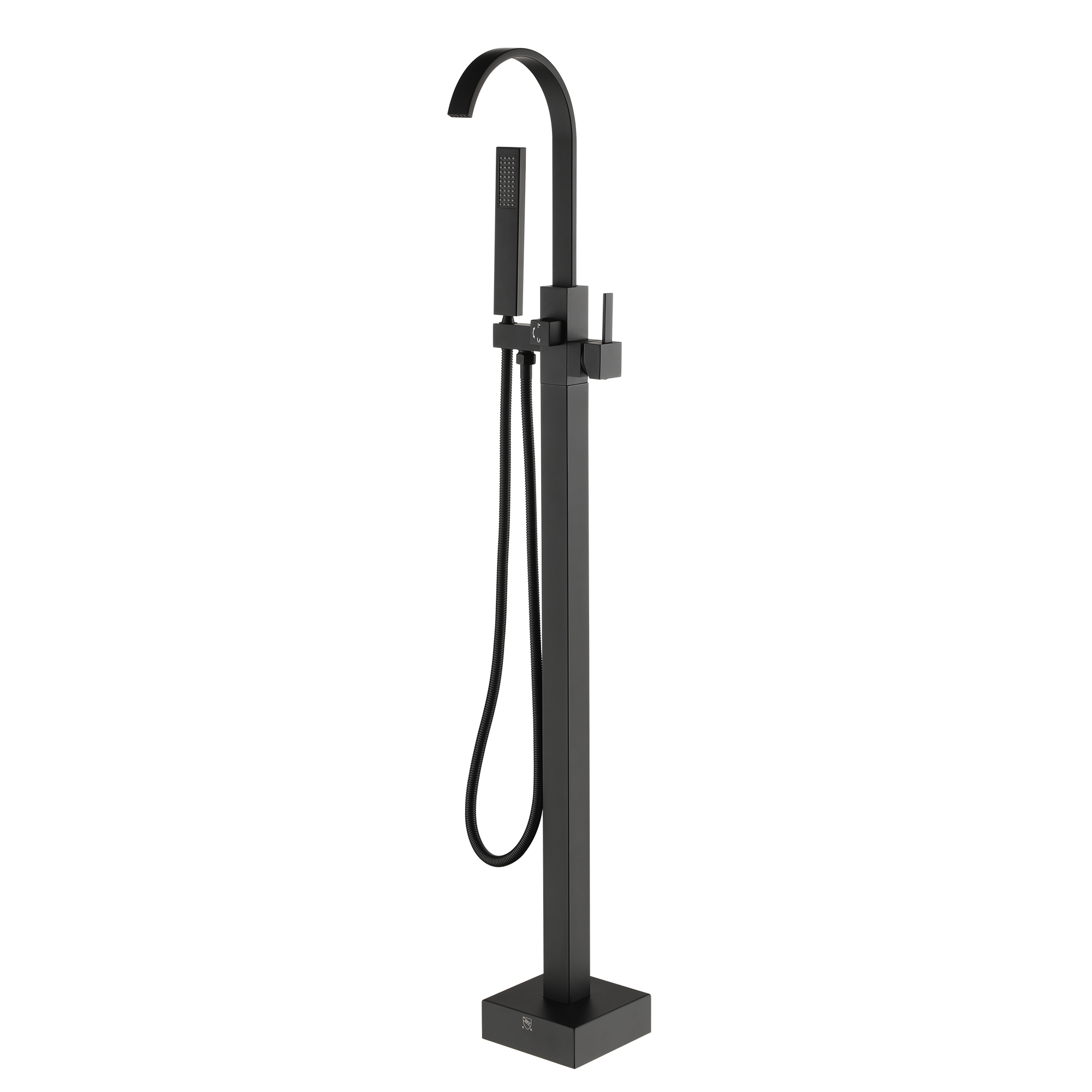 Single-Handle Floor-Mounted Bathtub Faucet High Flow Bathroom Tub Filler with Hand Shower, Brushed Nickel/Matte Black/Chrome